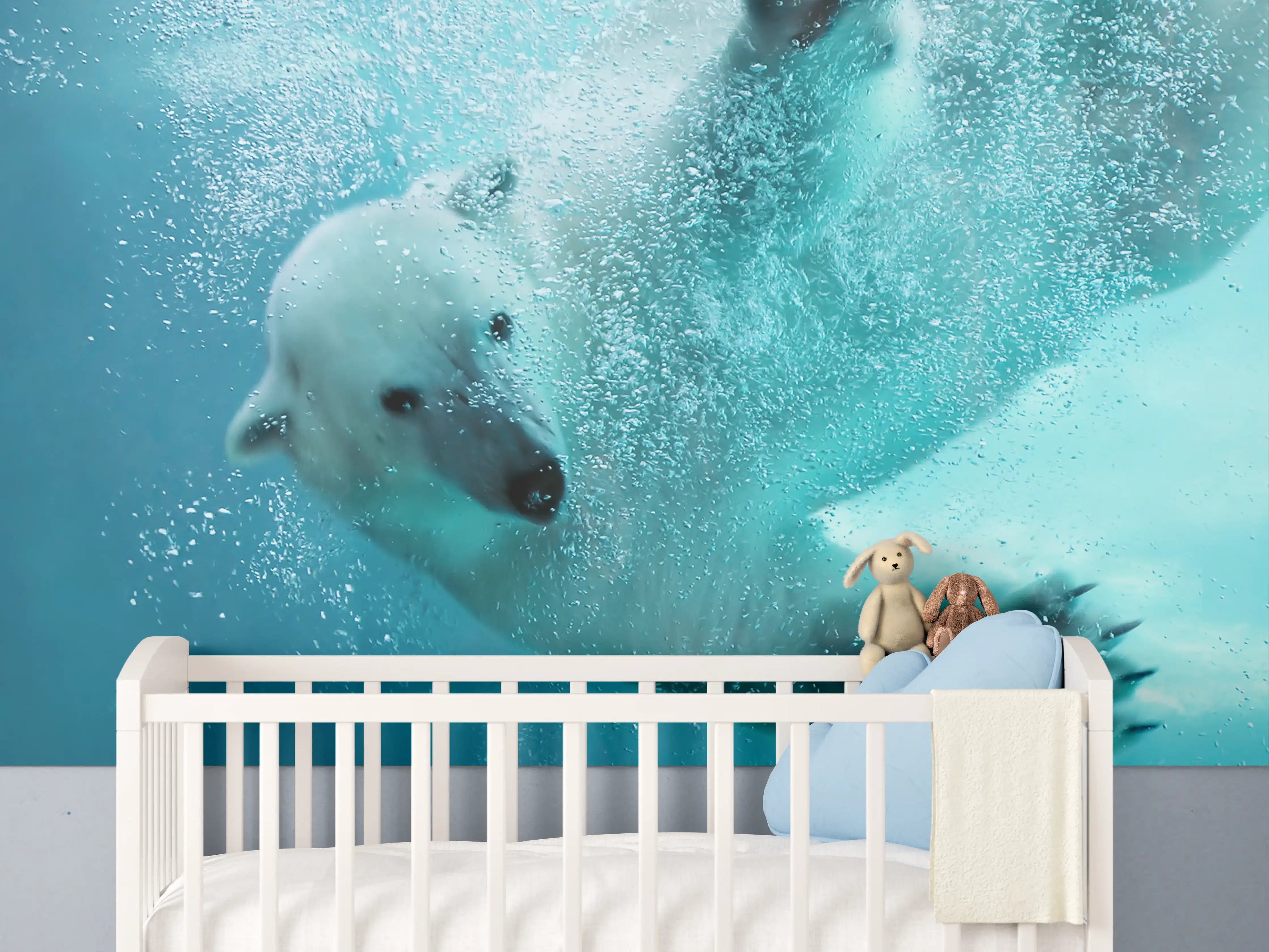 Babyzimmer Wandgestaltung - Grauer Schatten im Eis