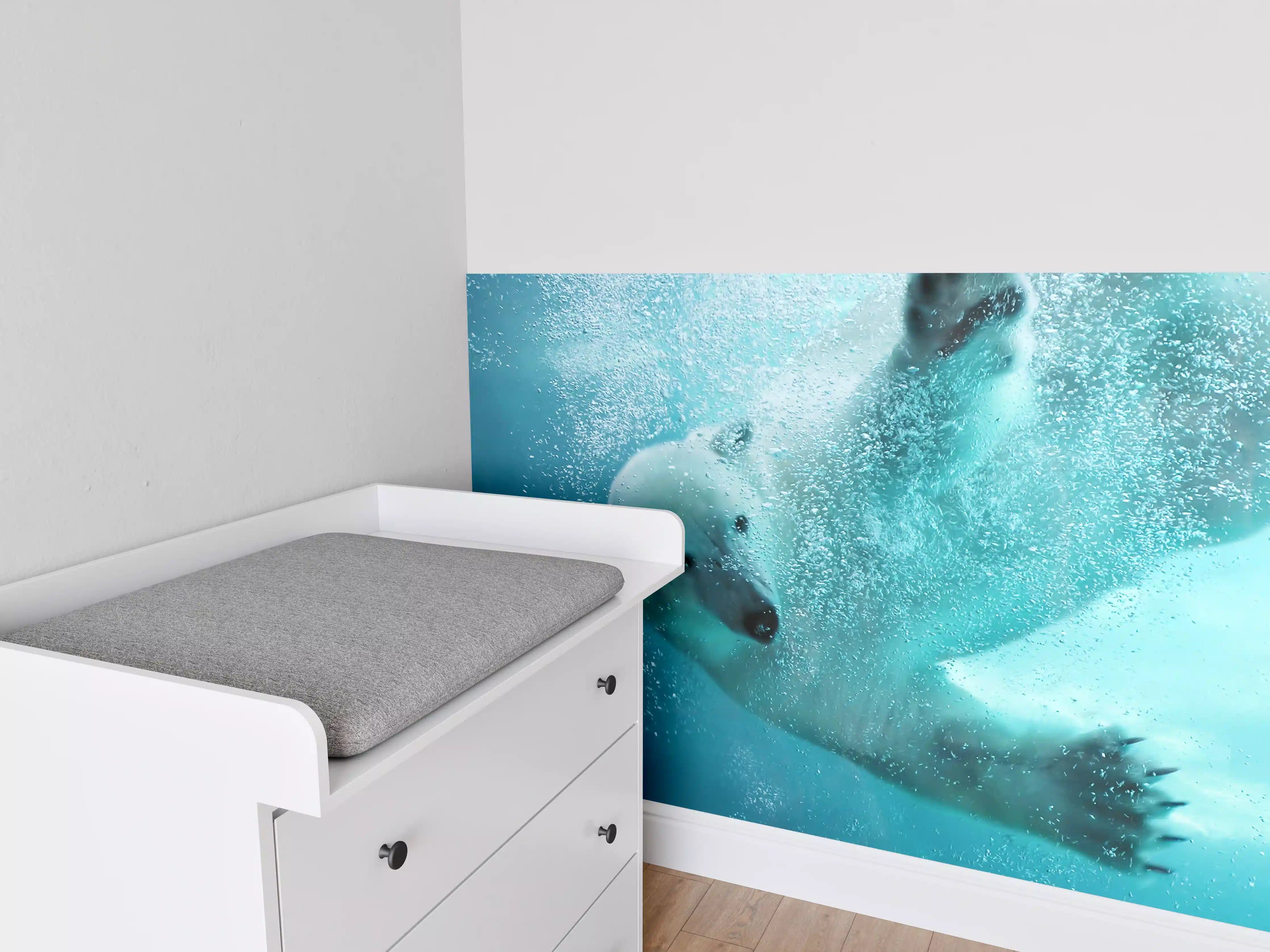 Babyzimmer Wandgestaltung - Grauer Schatten im Eis