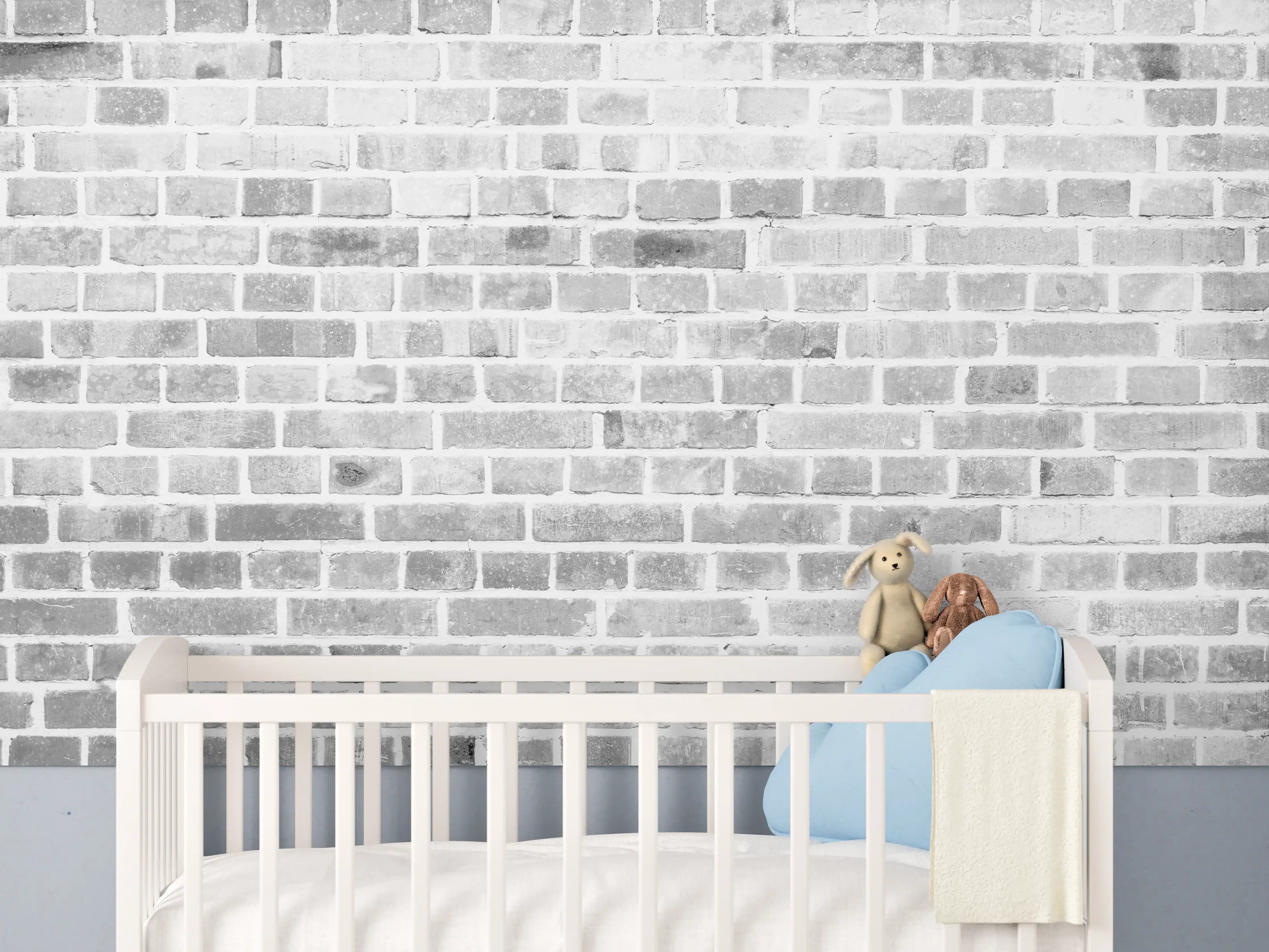 Babyzimmer Wandgestaltung - Grauer Ziegelmauer-Textur