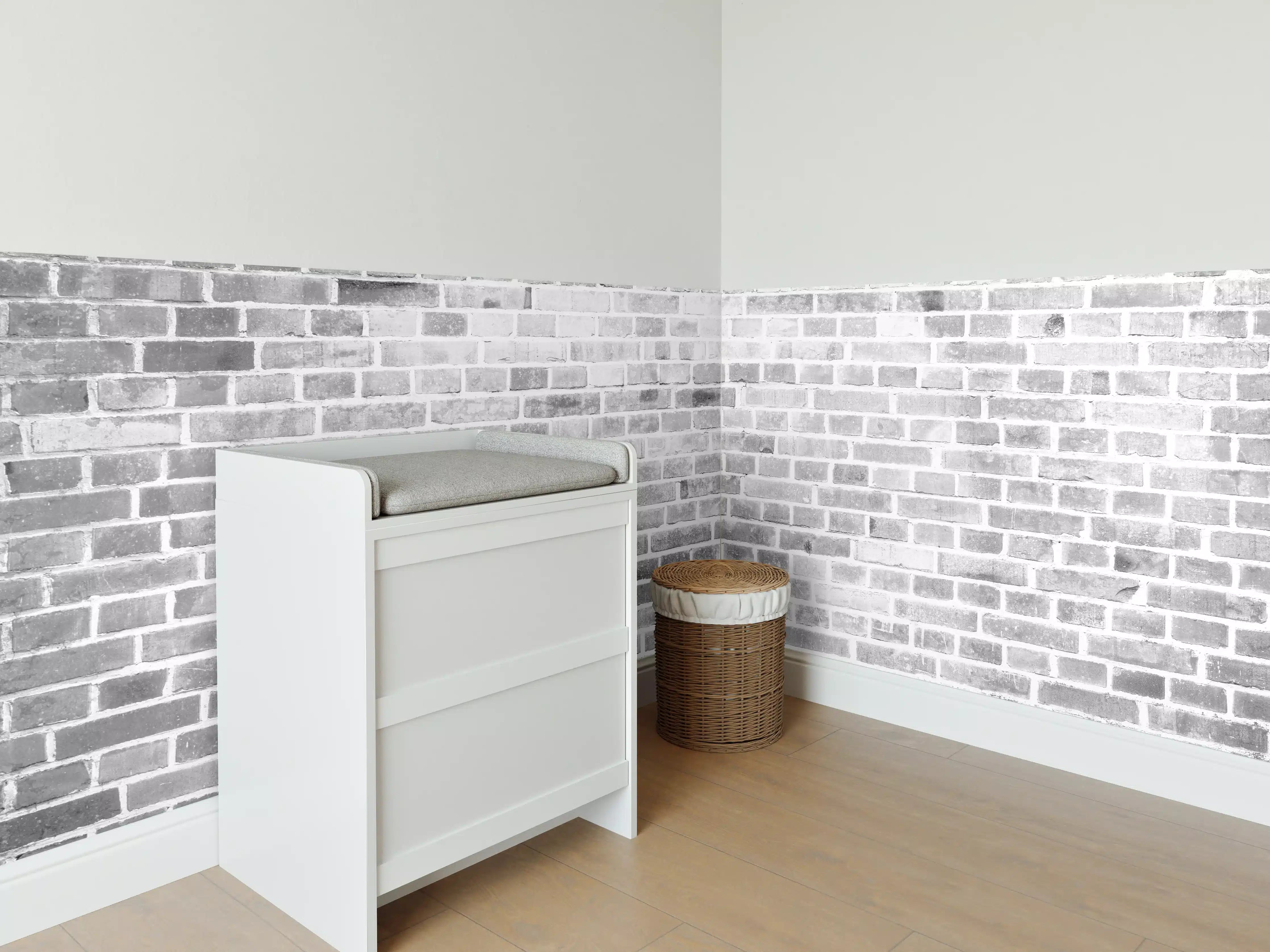Babyzimmer Wandgestaltung - Grauer Ziegelmauer-Textur