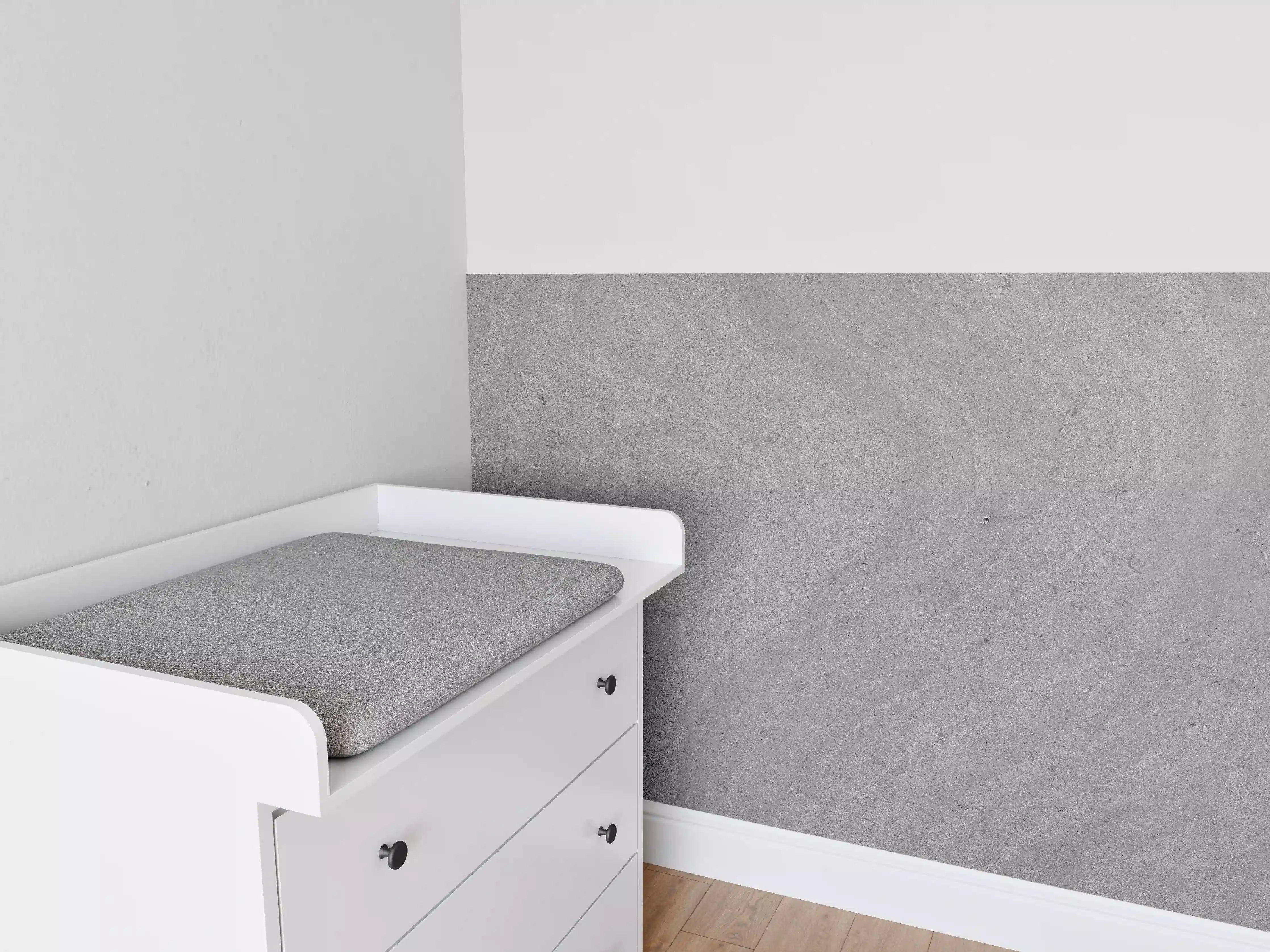 Babyzimmer Wandgestaltung - Grauer krauser Marmor