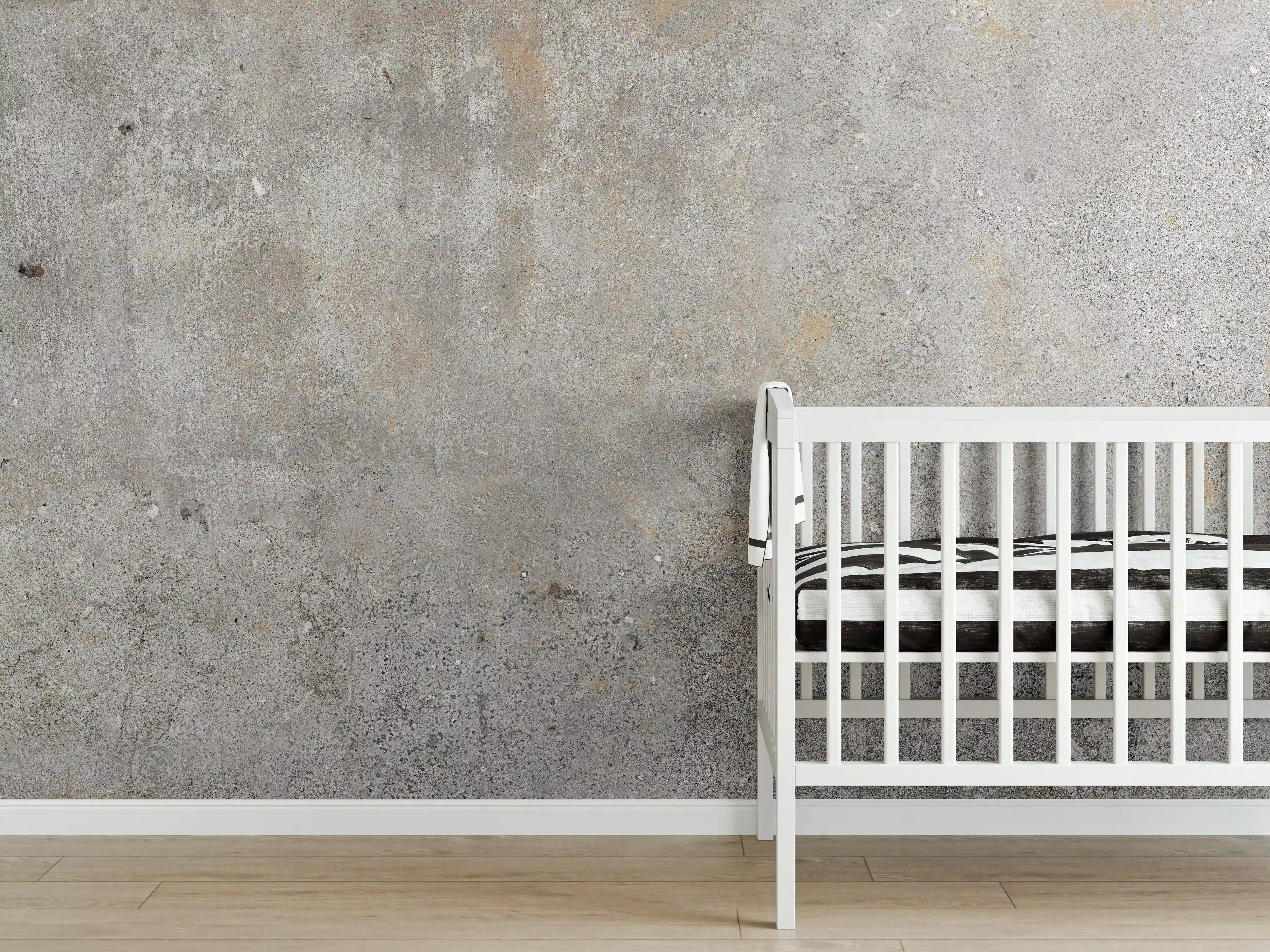 Babyzimmer Wandgestaltung - Grauer rustikaler Beton