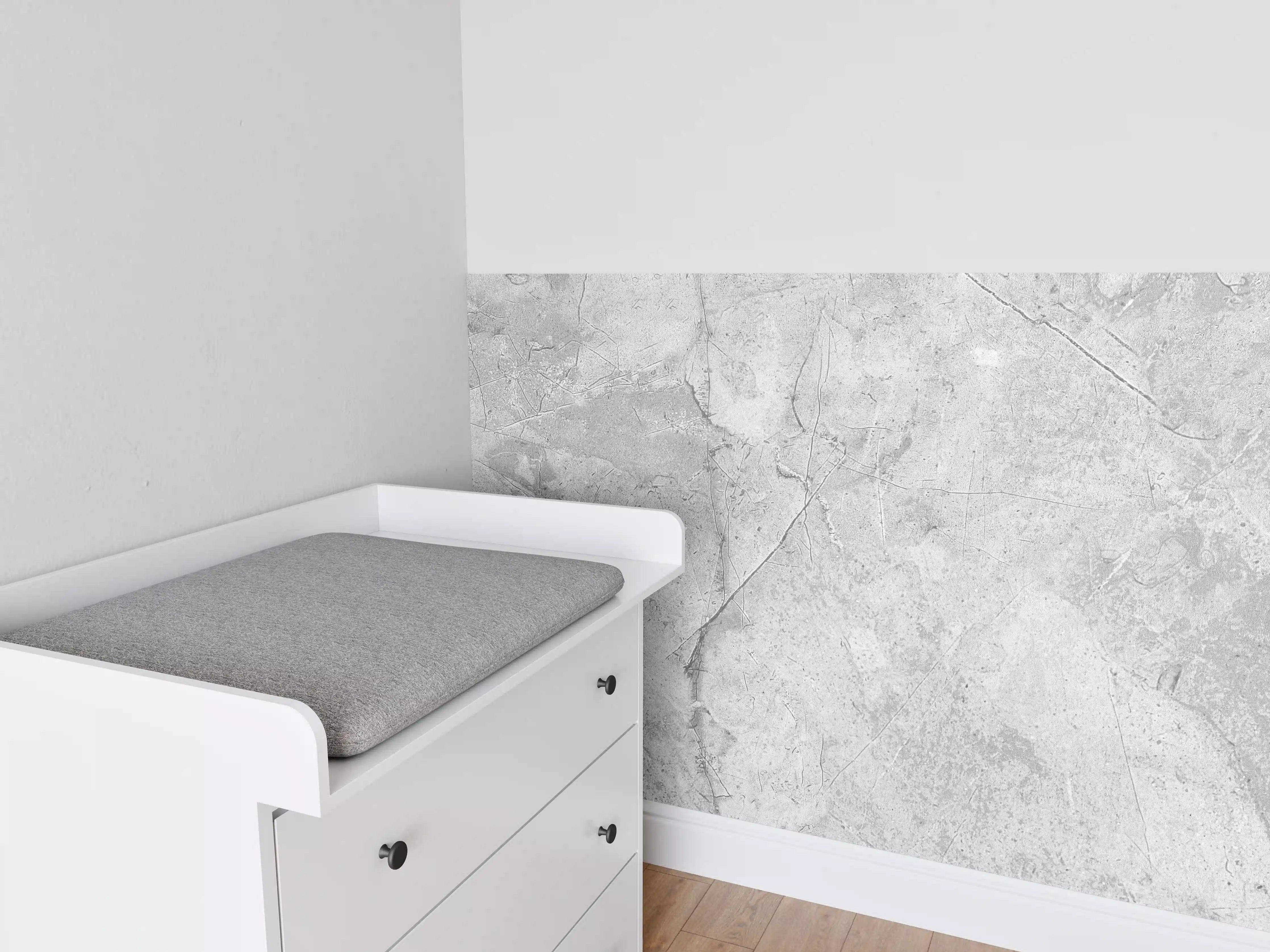 Babyzimmer Wandgestaltung - Graues Betonmuster