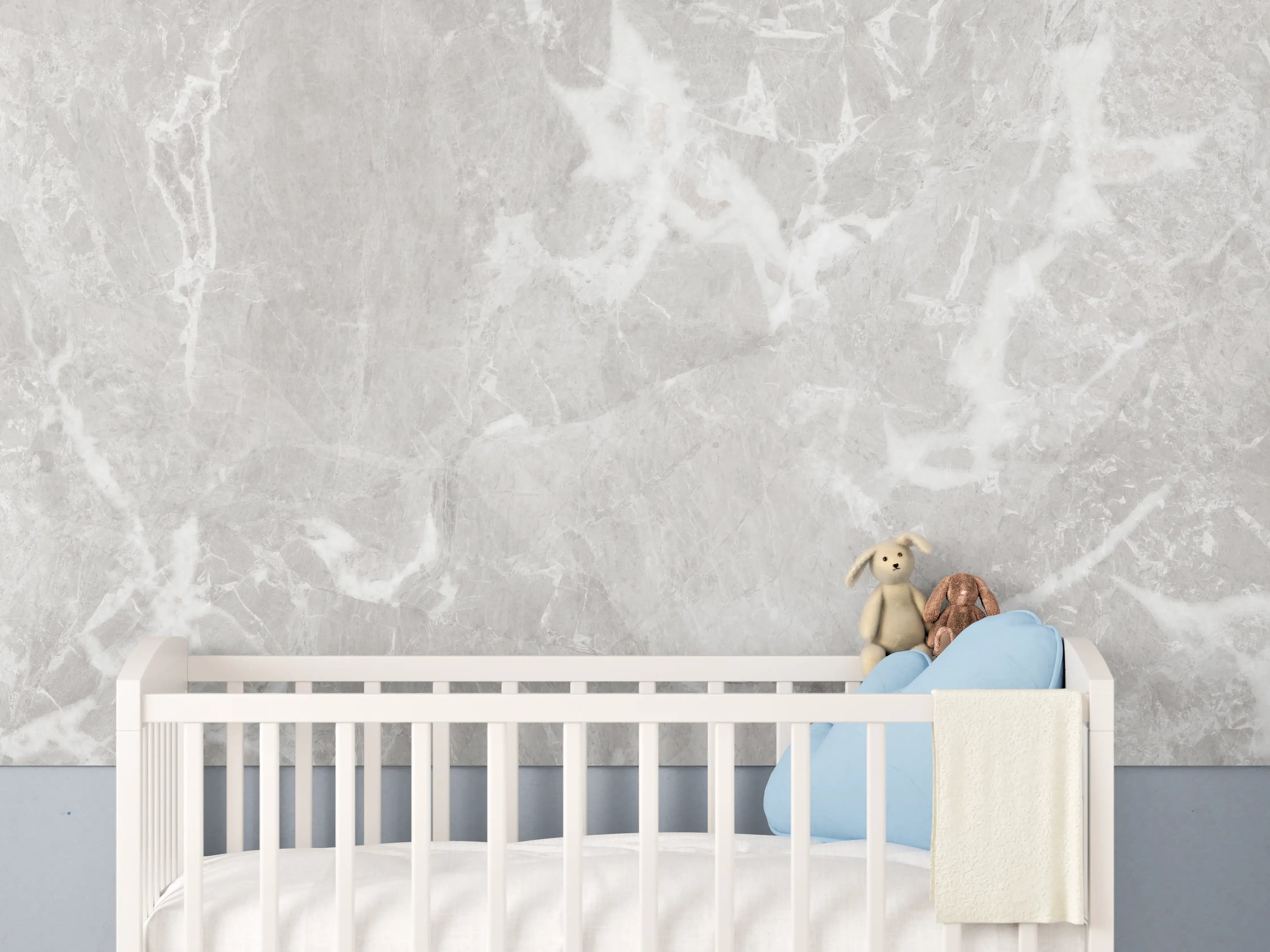 Babyzimmer Wandgestaltung - Graues Fliesen Muster