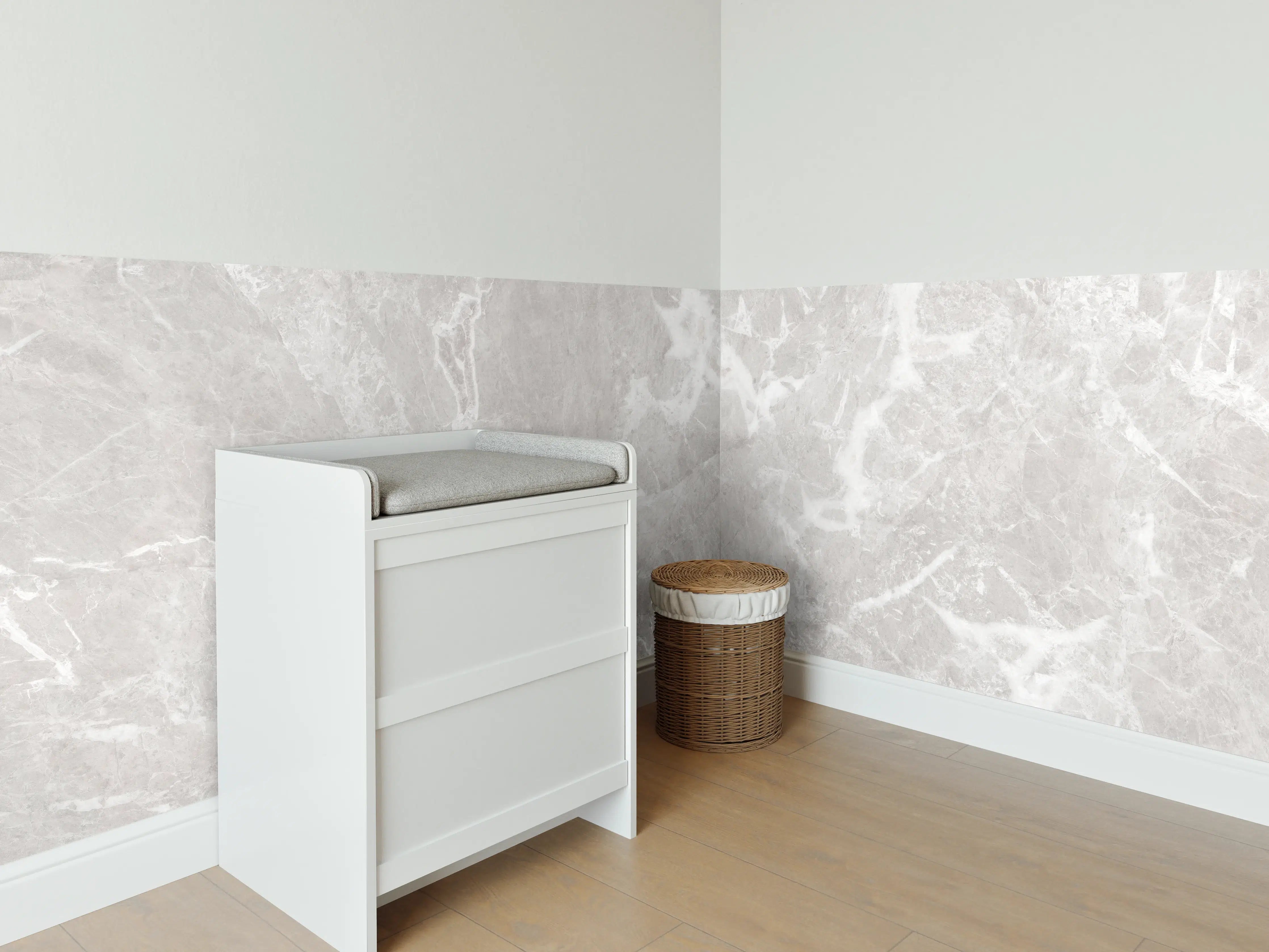 Babyzimmer Wandgestaltung - Graues Fliesen Muster