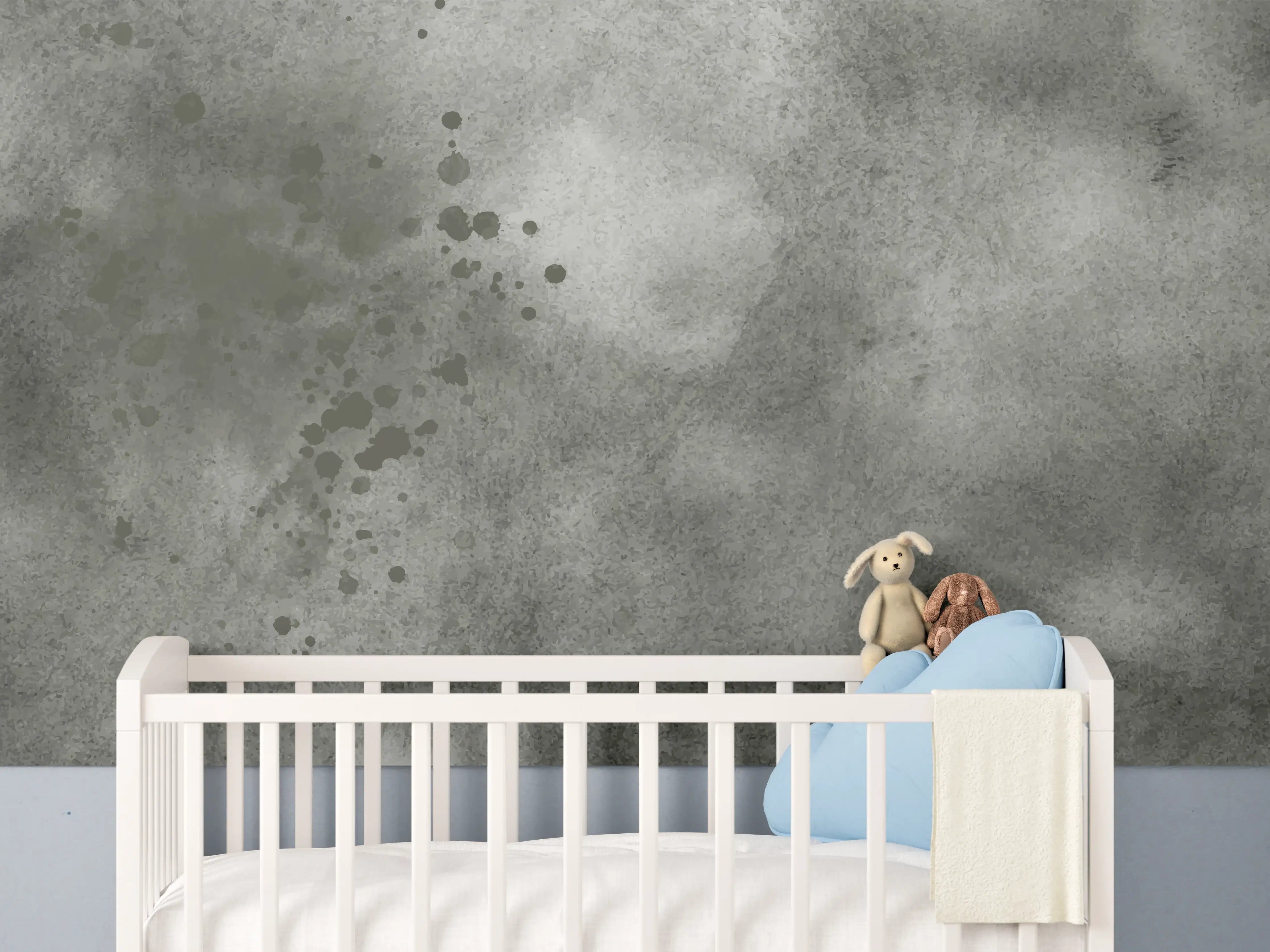 Babyzimmer Wandgestaltung - Grauschattierter Aquarellhintergrund