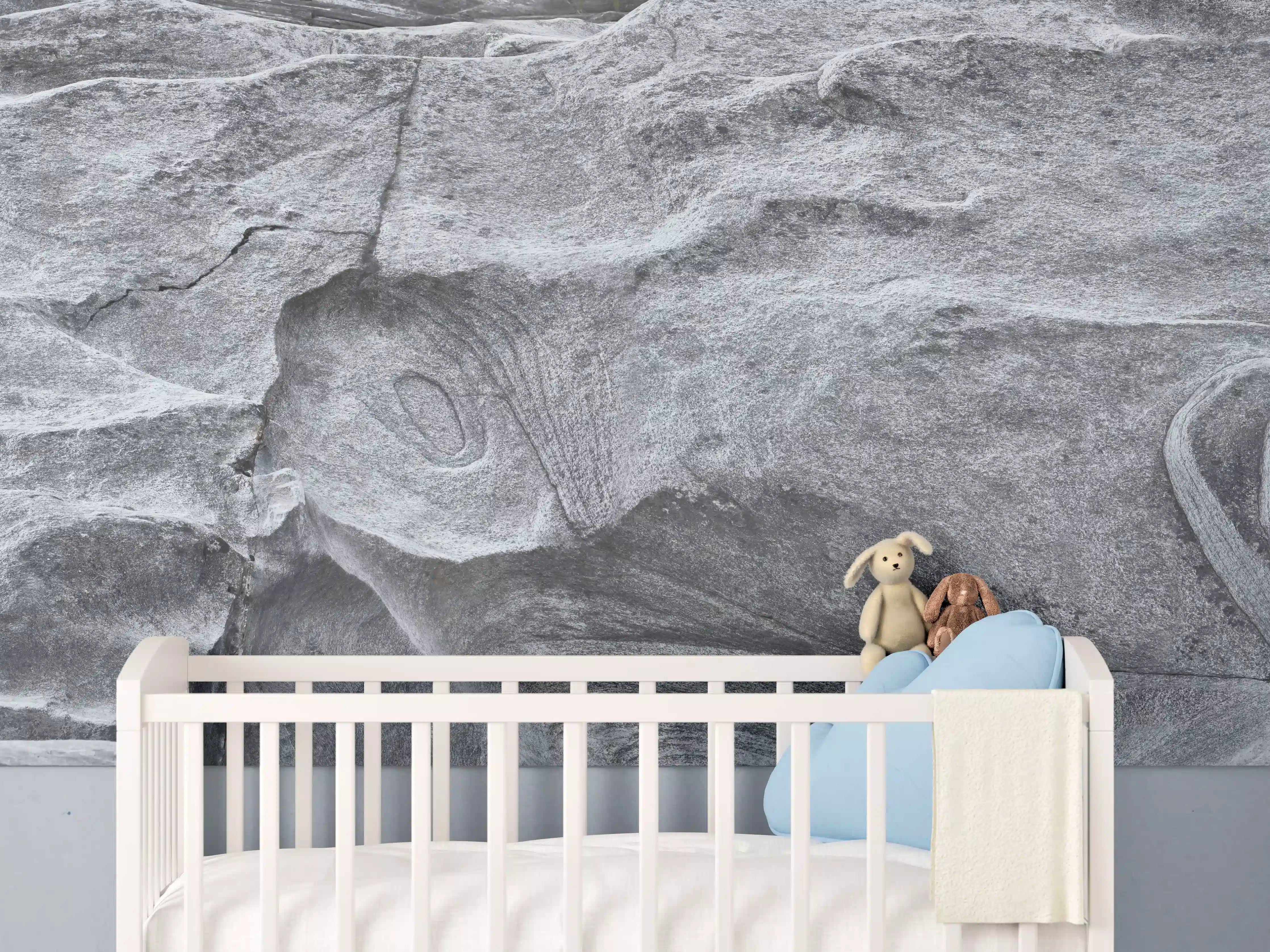 Babyzimmer Wandgestaltung - Grauschattierter Verzasca-Felsen