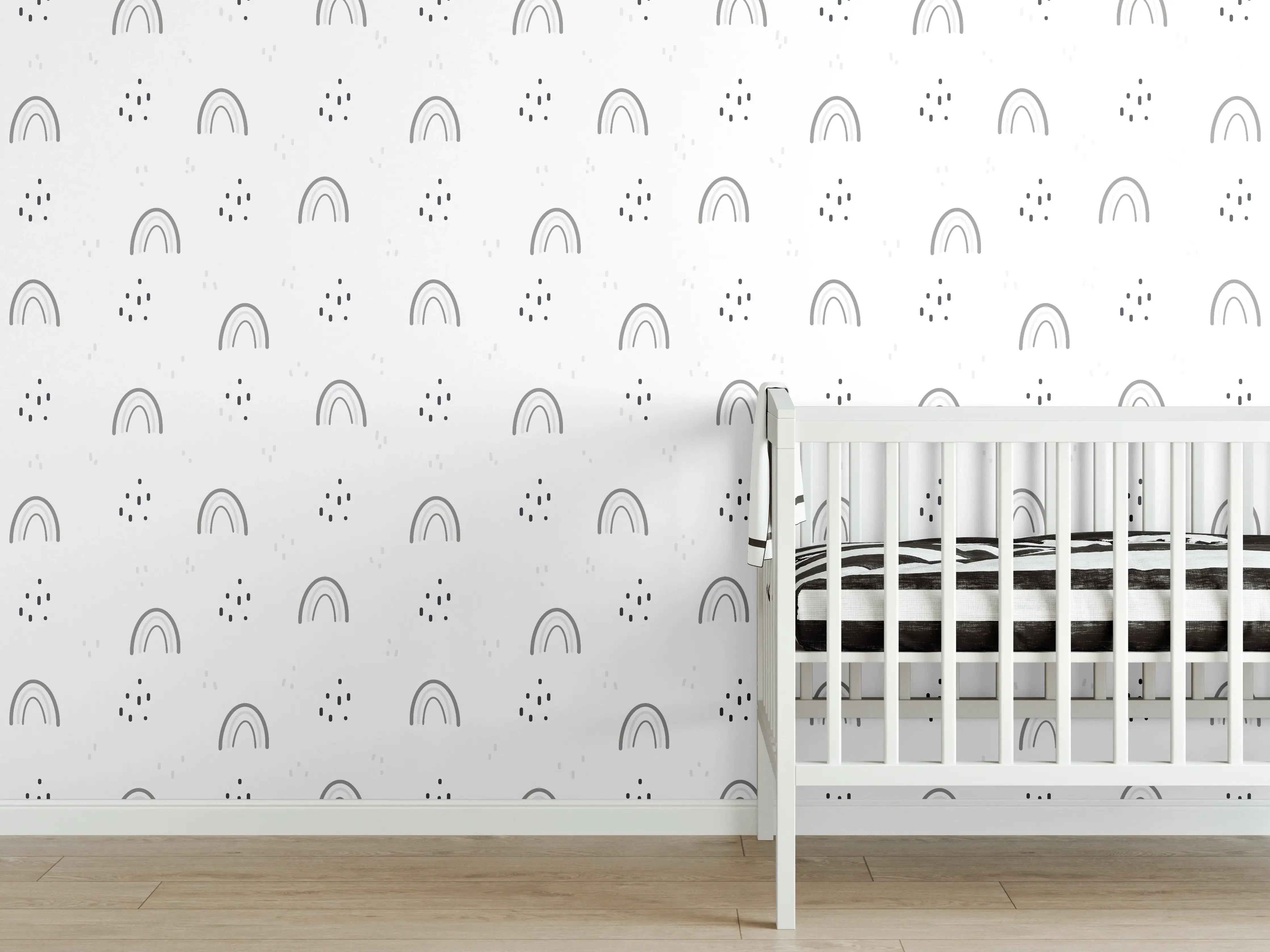 Babyzimmer Wandgestaltung - Grauverhangener Himmel mit Sonnenstrahlen
