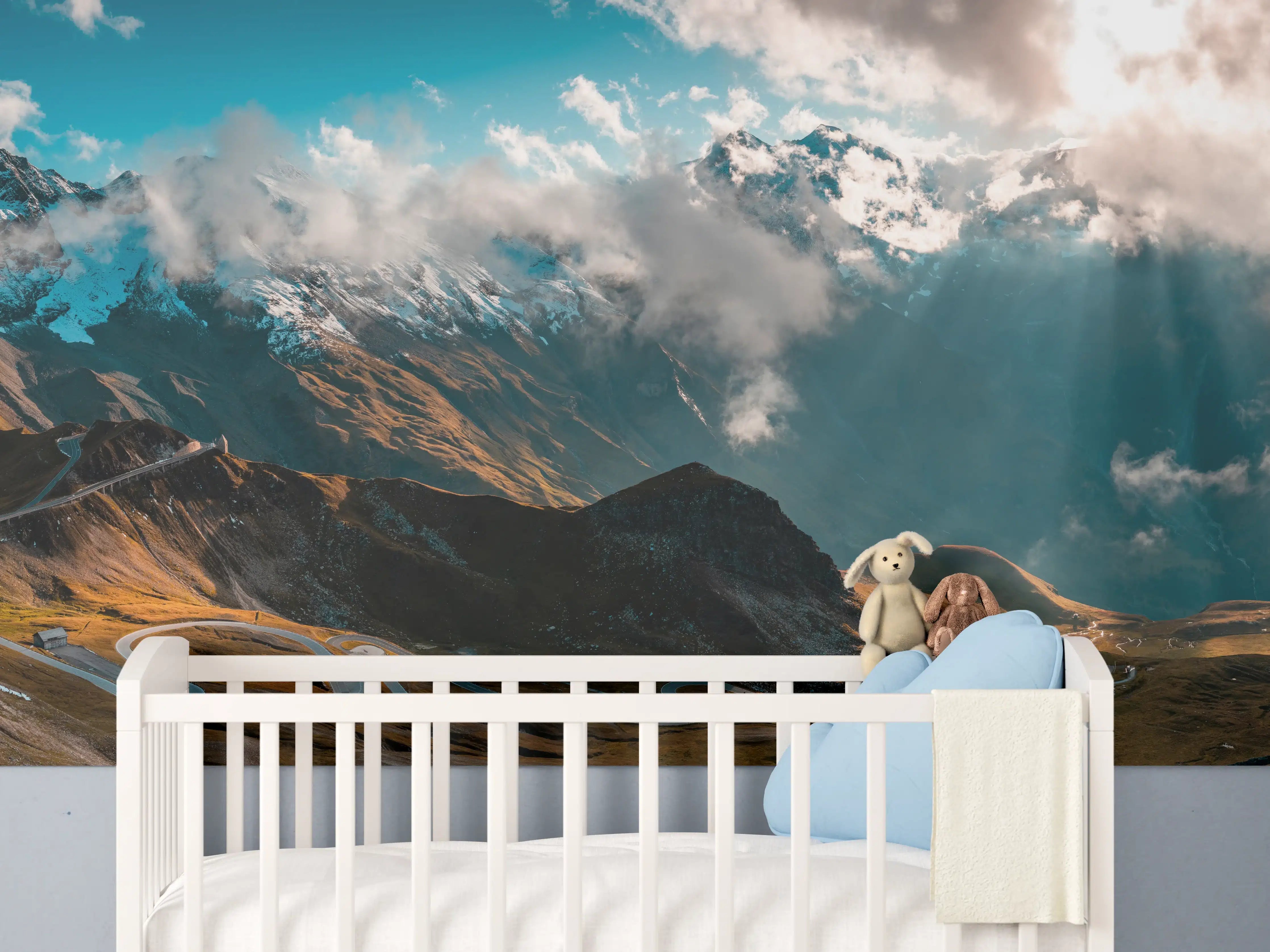 Babyzimmer Wandgestaltung - Großglockner Alpenstraße in Österreich