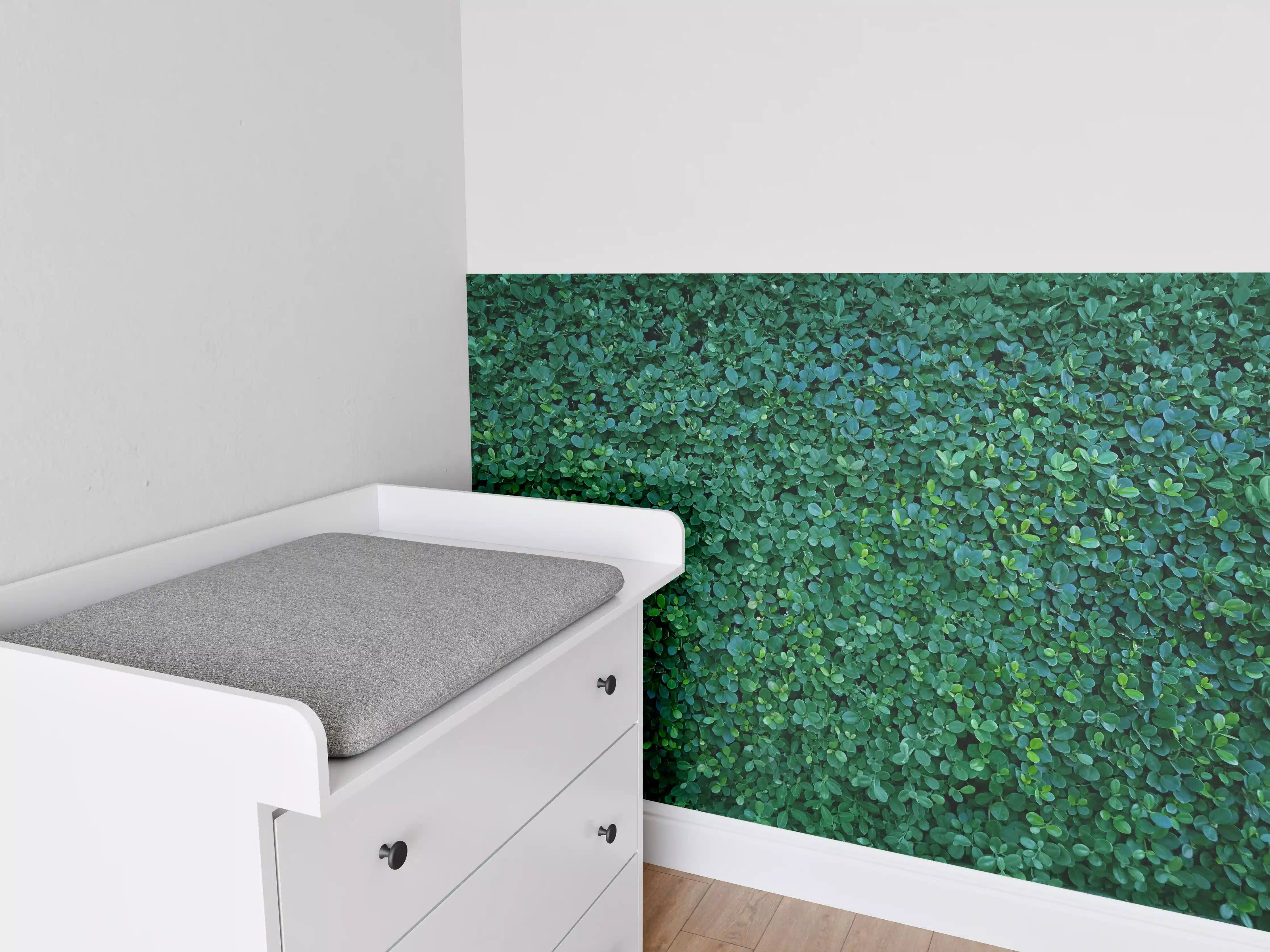 Babyzimmer Wandgestaltung - Grüne Blätterwand Textur