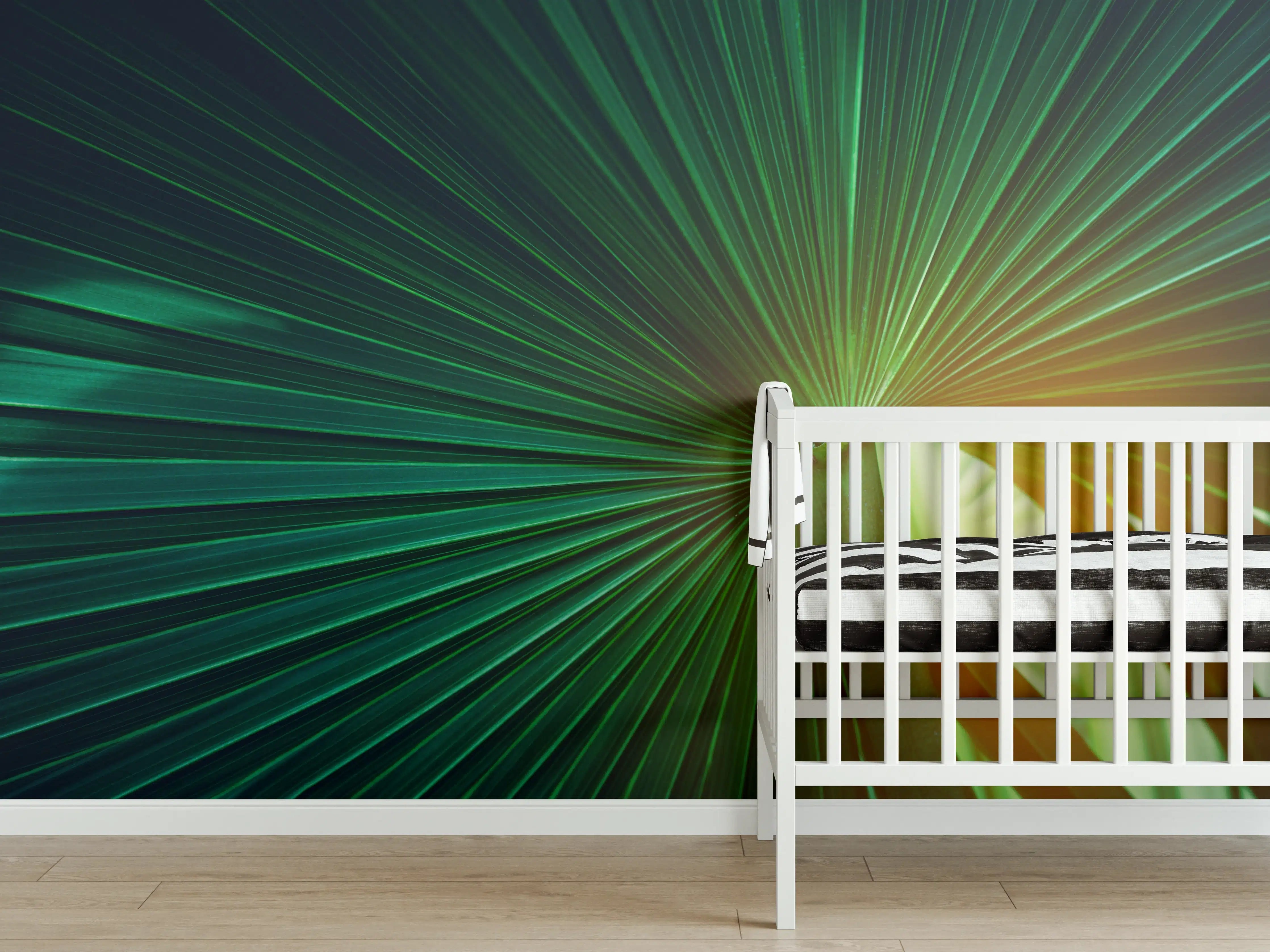 Babyzimmer Wandgestaltung - Grüne Blatt Textur