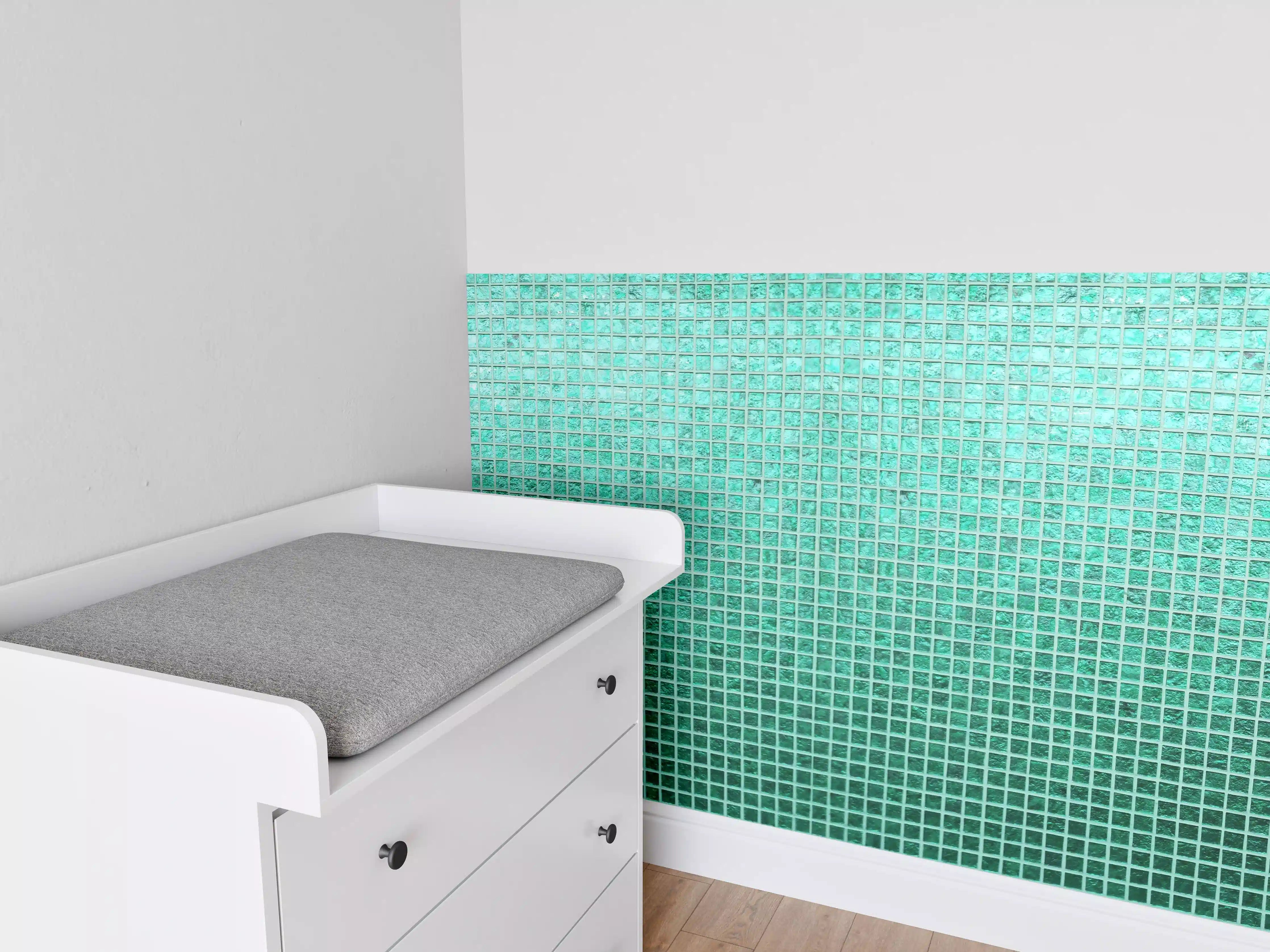 Babyzimmer Wandgestaltung - Grüne Fliesen Mosaik Textur