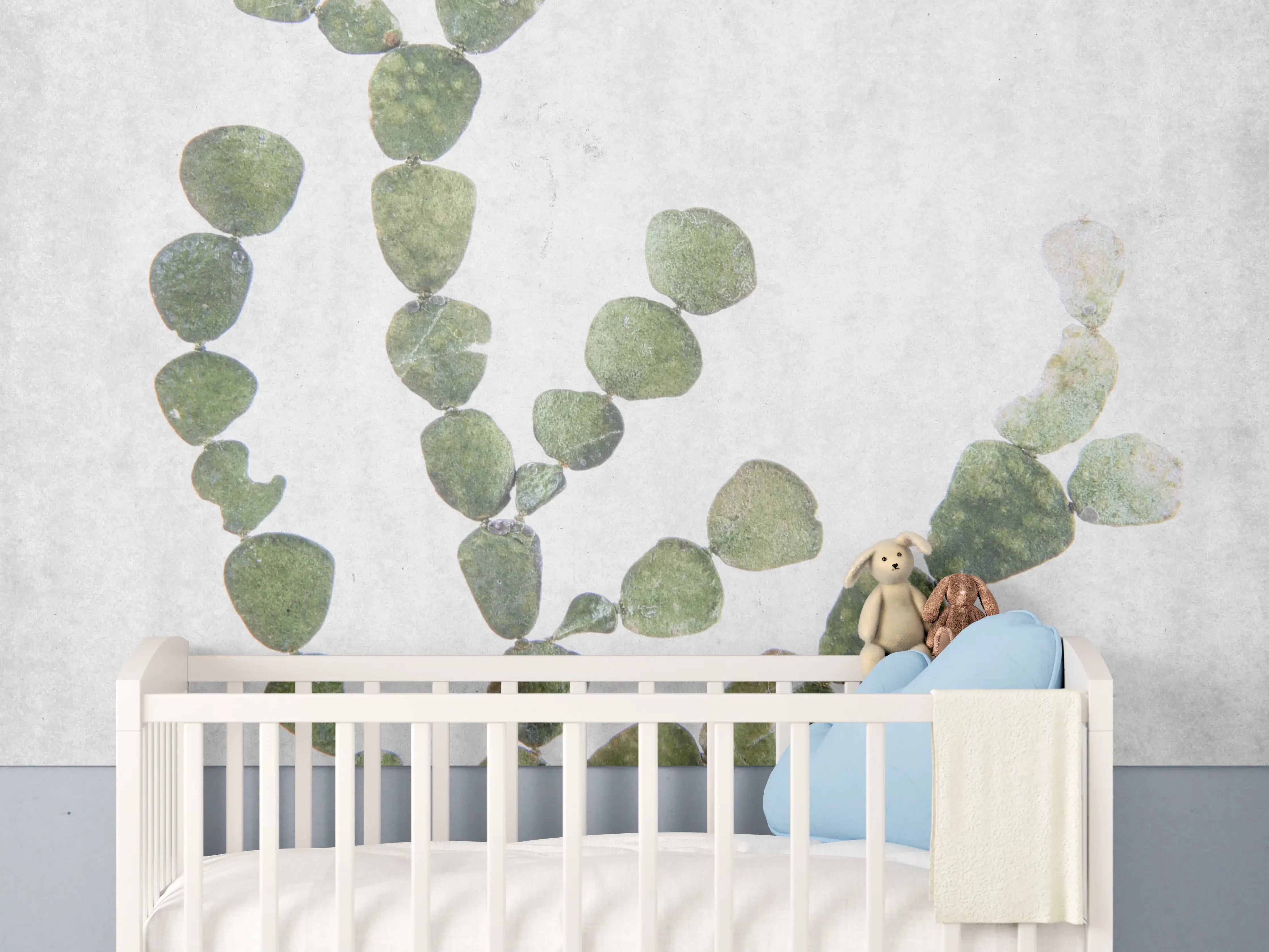 Babyzimmer Wandgestaltung - Grüne Pflanzenstruktur Nahaufnahme