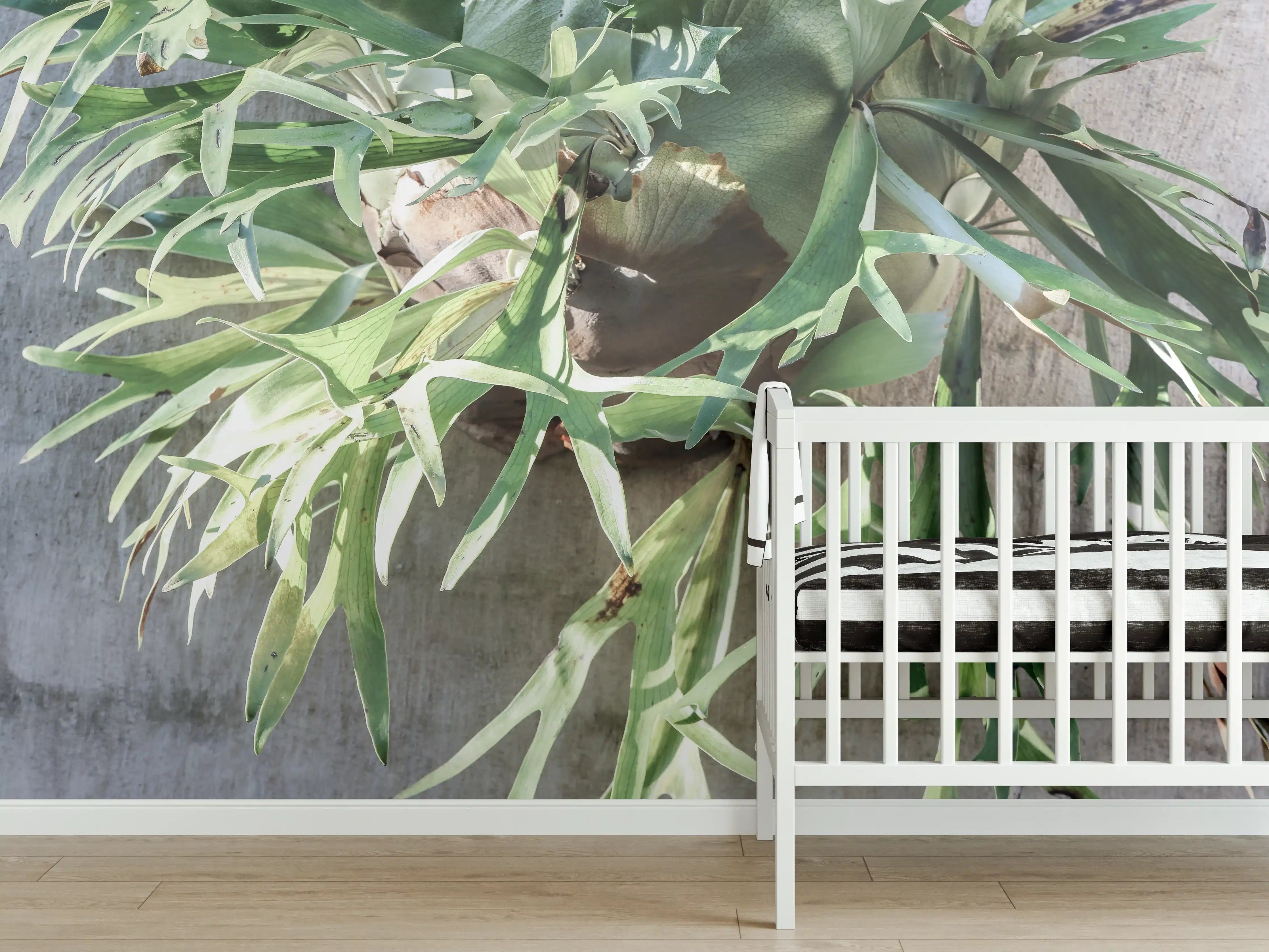 Babyzimmer Wandgestaltung - Grüne Takbok Pflanzenstillleben