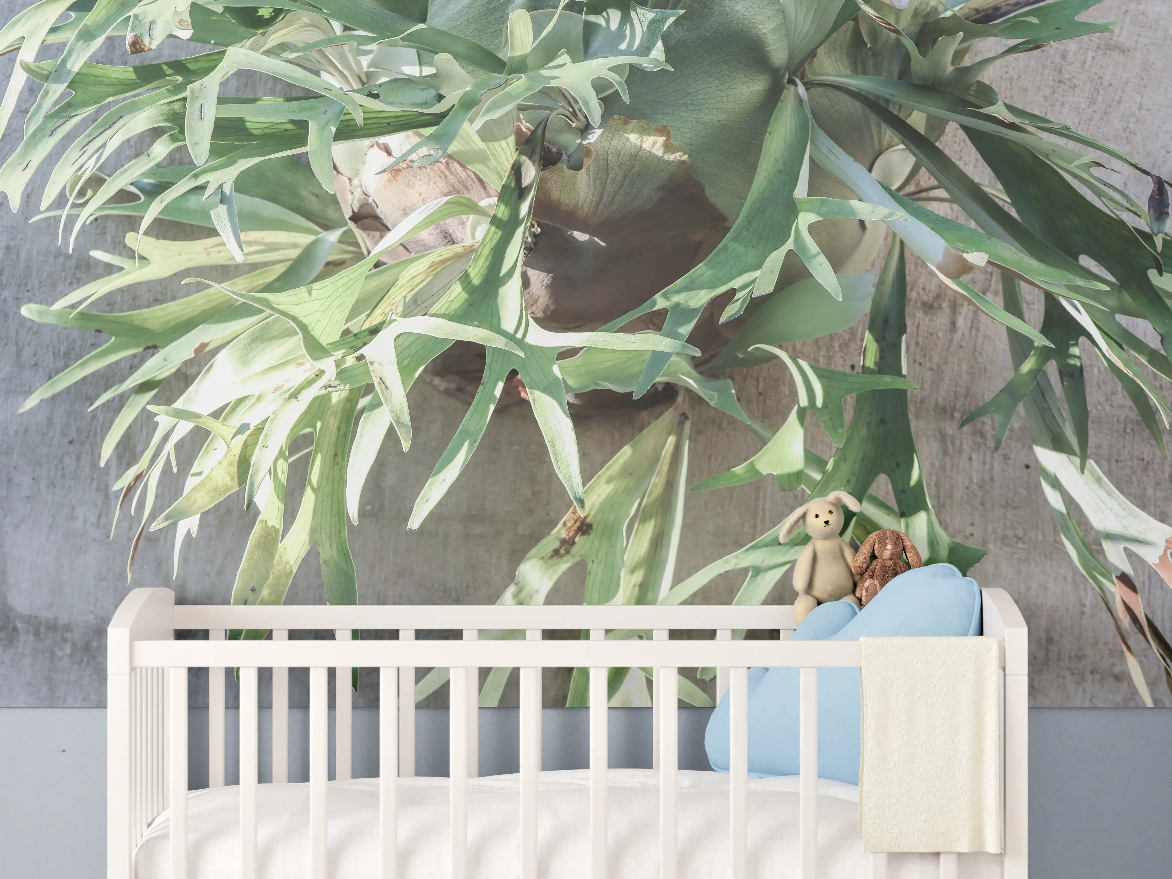 Babyzimmer Wandgestaltung - Grüne Takbok Pflanzenstillleben