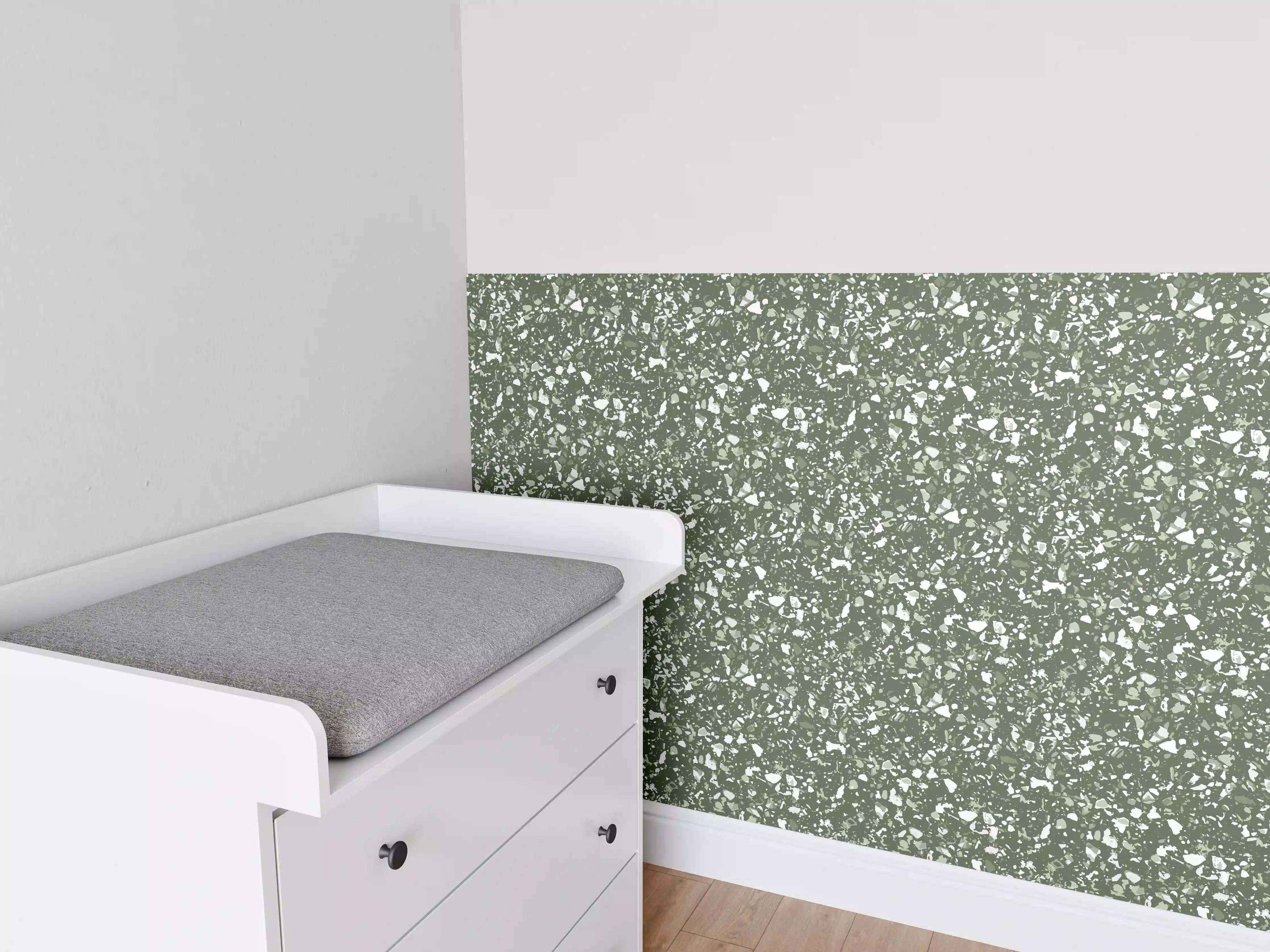 Babyzimmer Wandgestaltung - Grüne Terrazzo-Textur