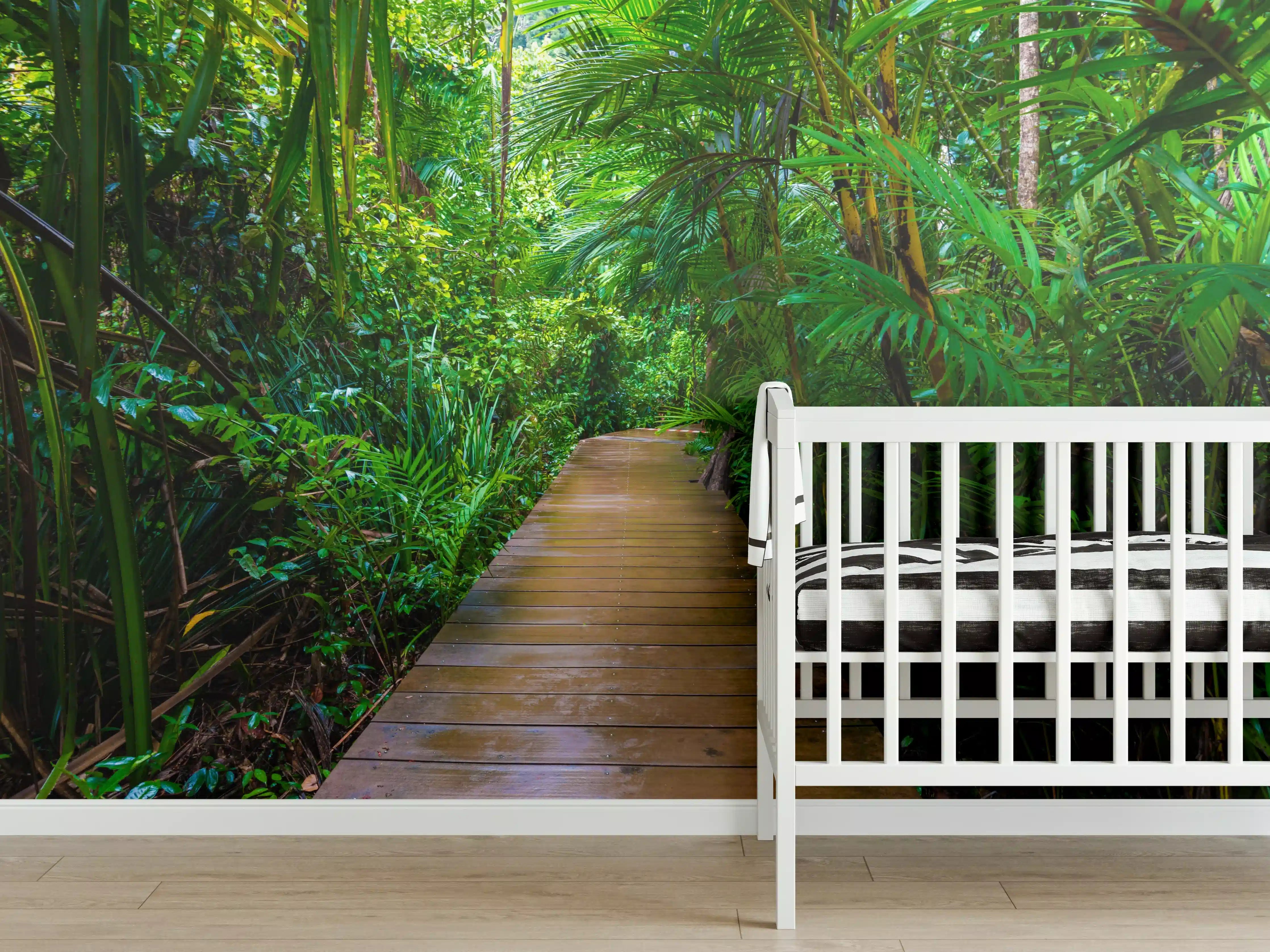 Babyzimmer Wandgestaltung - Grüner Mangrovenwald Weg