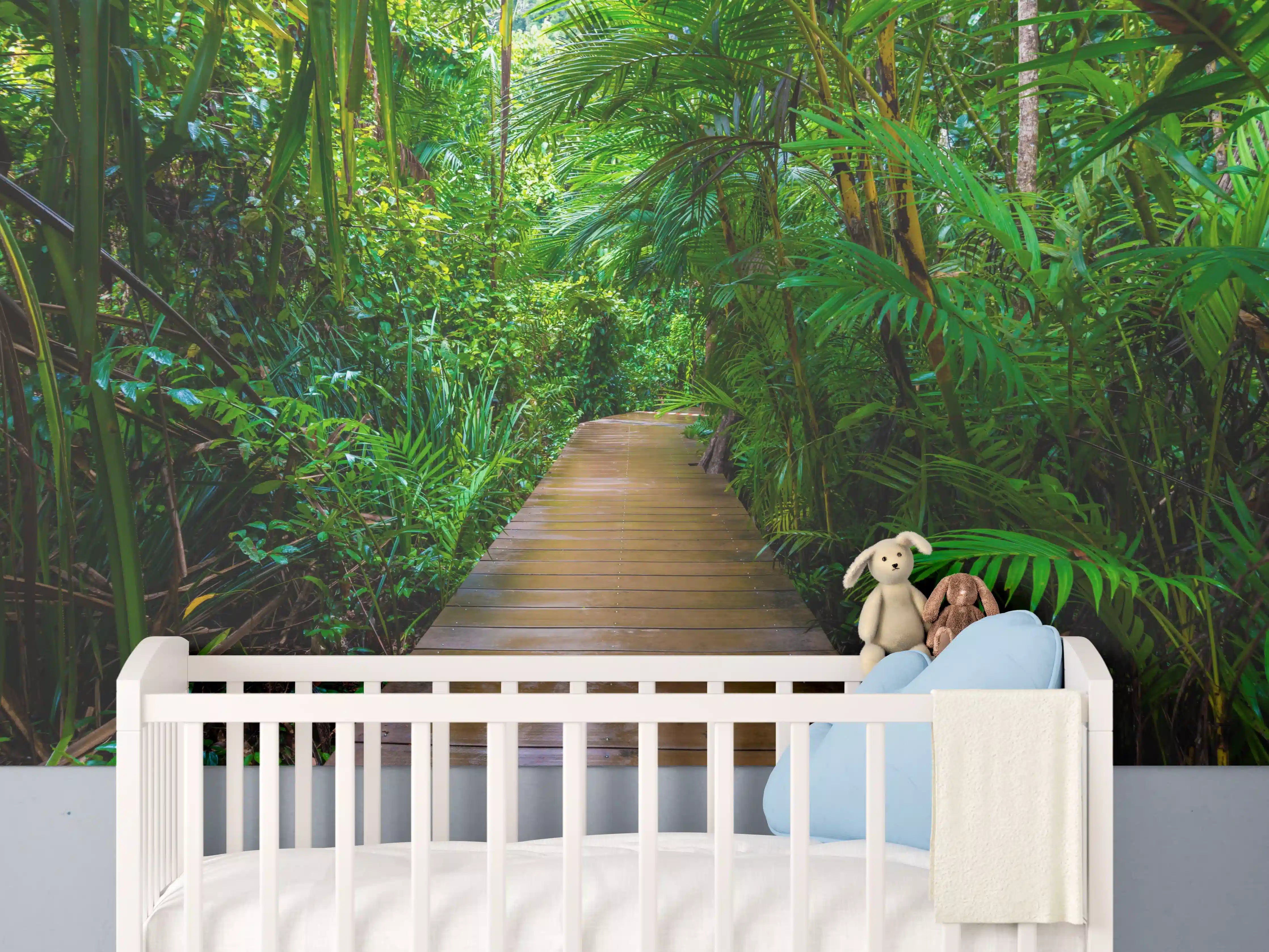 Babyzimmer Wandgestaltung - Grüner Mangrovenwald Weg