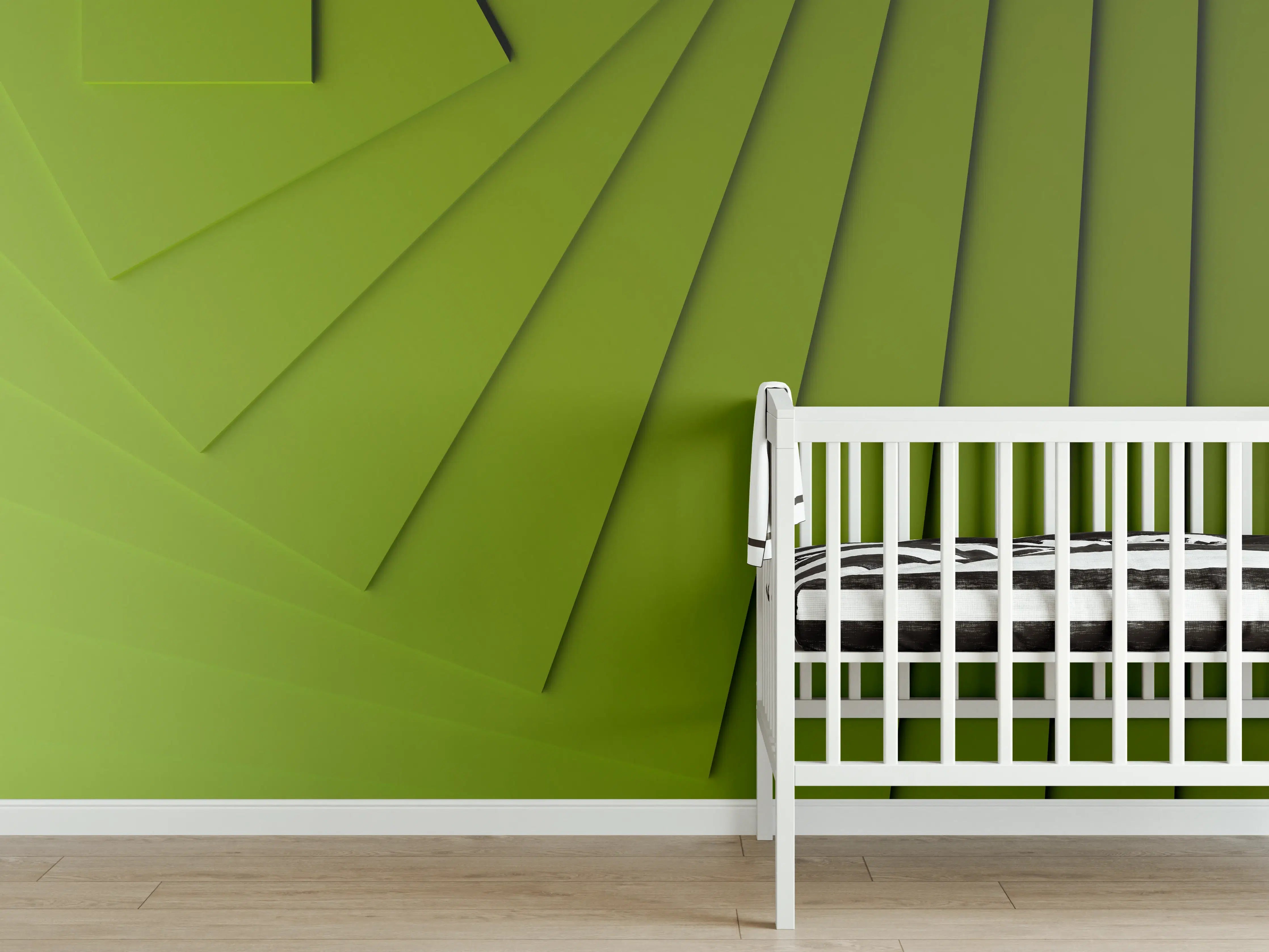 Babyzimmer Wandgestaltung - Grüner Moderner Hintergrund