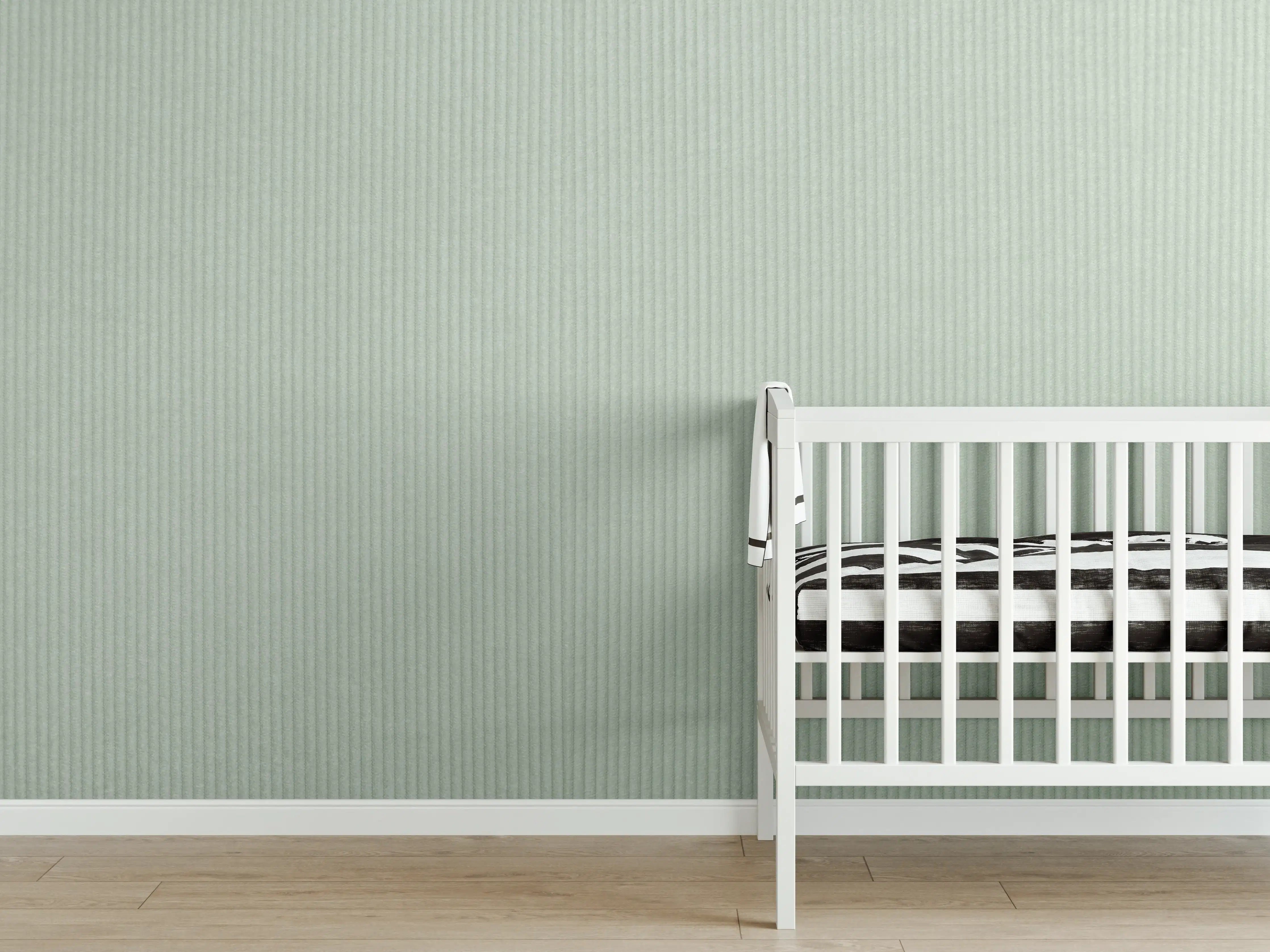 Babyzimmer Wandgestaltung - Grüner Stoff Textur