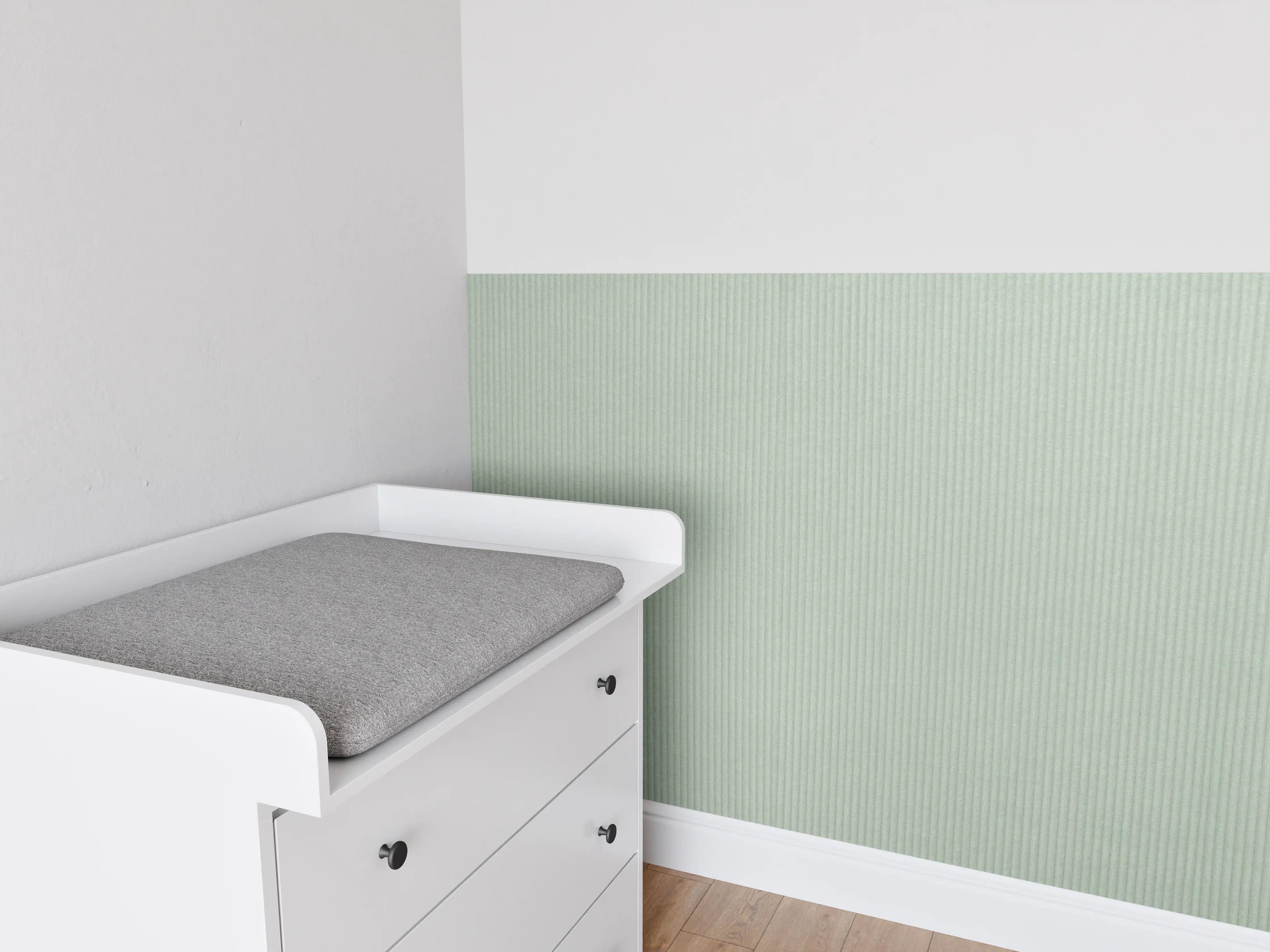 Babyzimmer Wandgestaltung - Grüner Stoff Textur