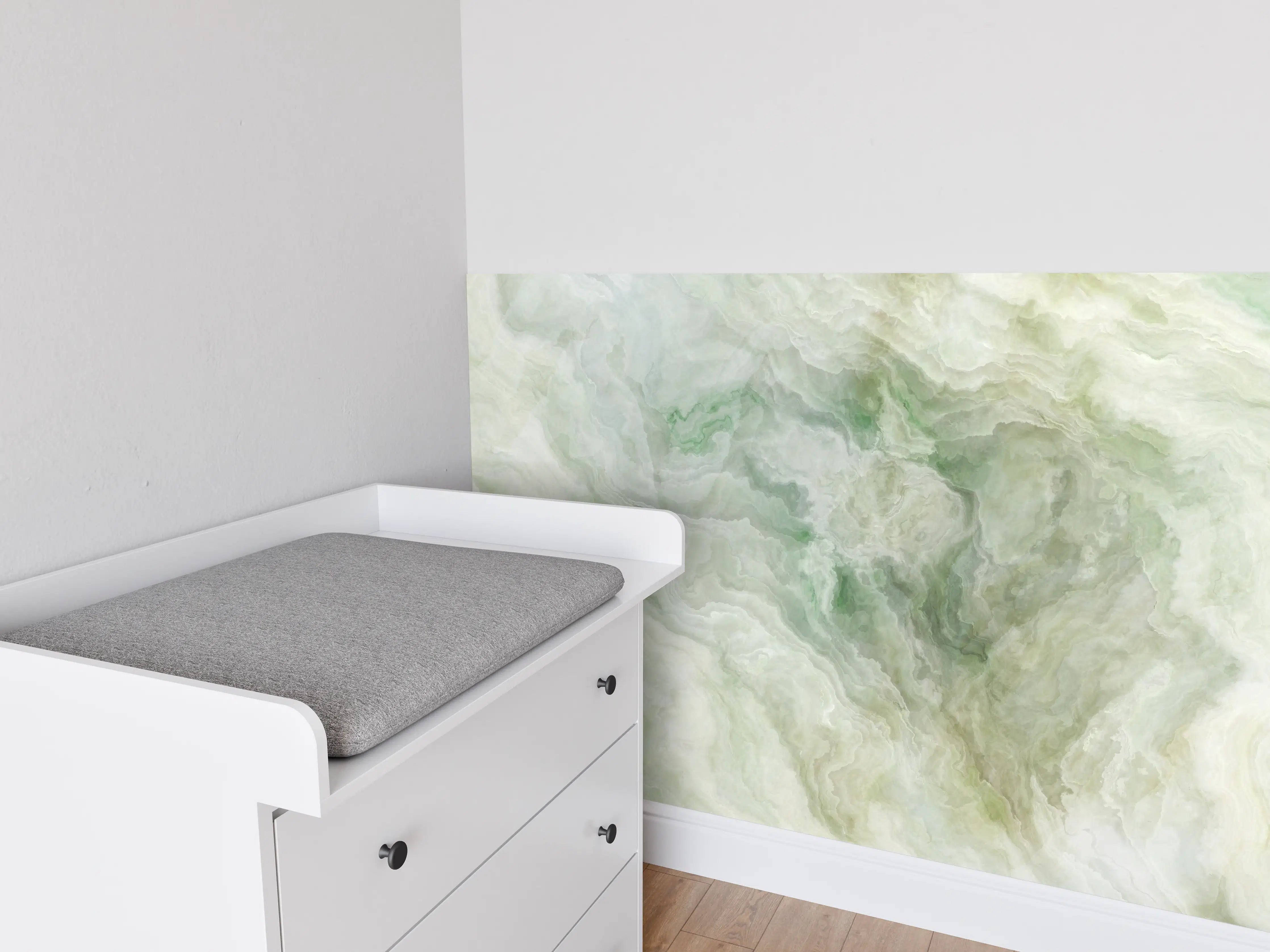 Babyzimmer Wandgestaltung - Grünlicher Onyx
