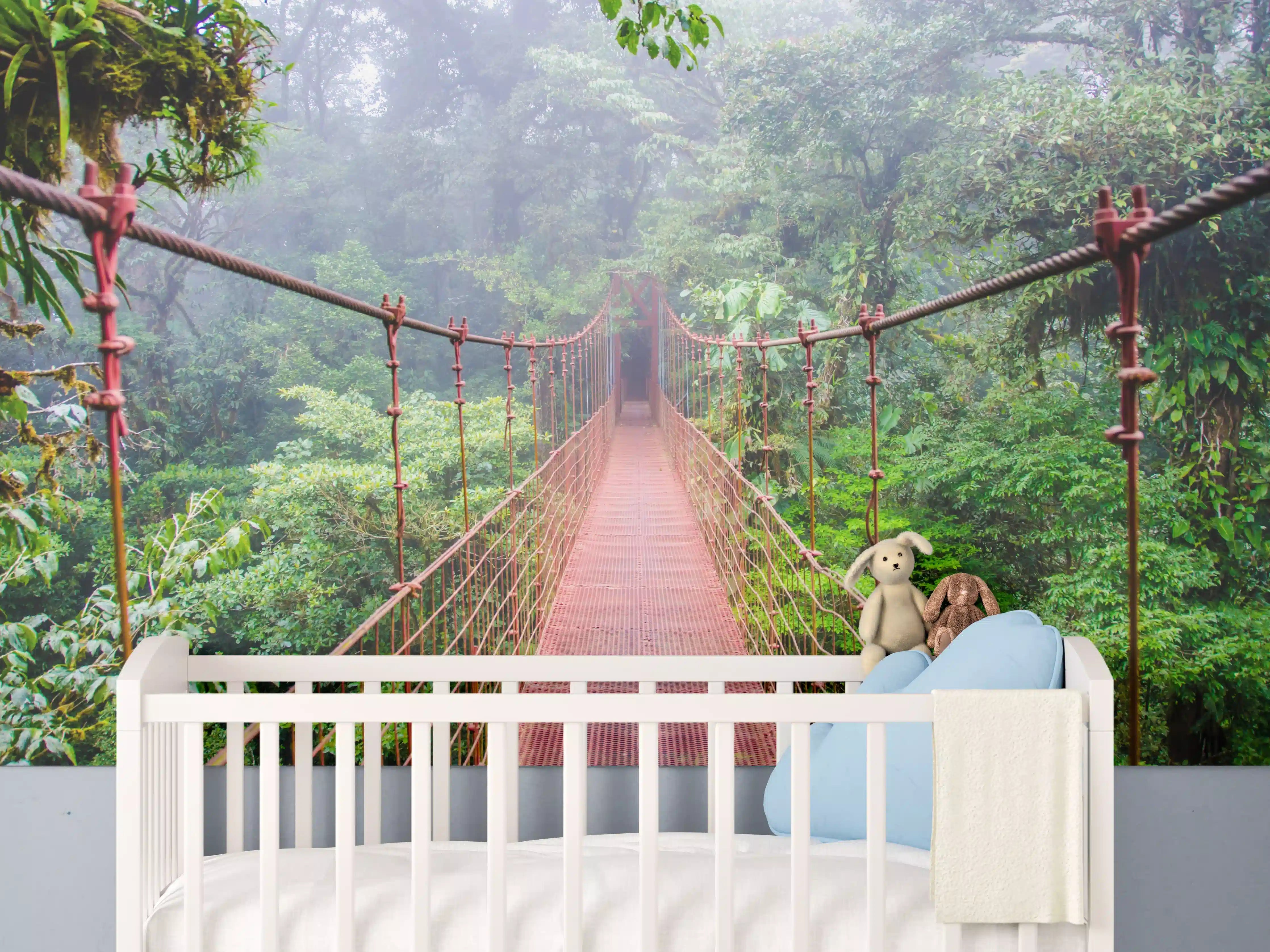Babyzimmer Wandgestaltung - Hängebrücke im Regenwald Costa Rica