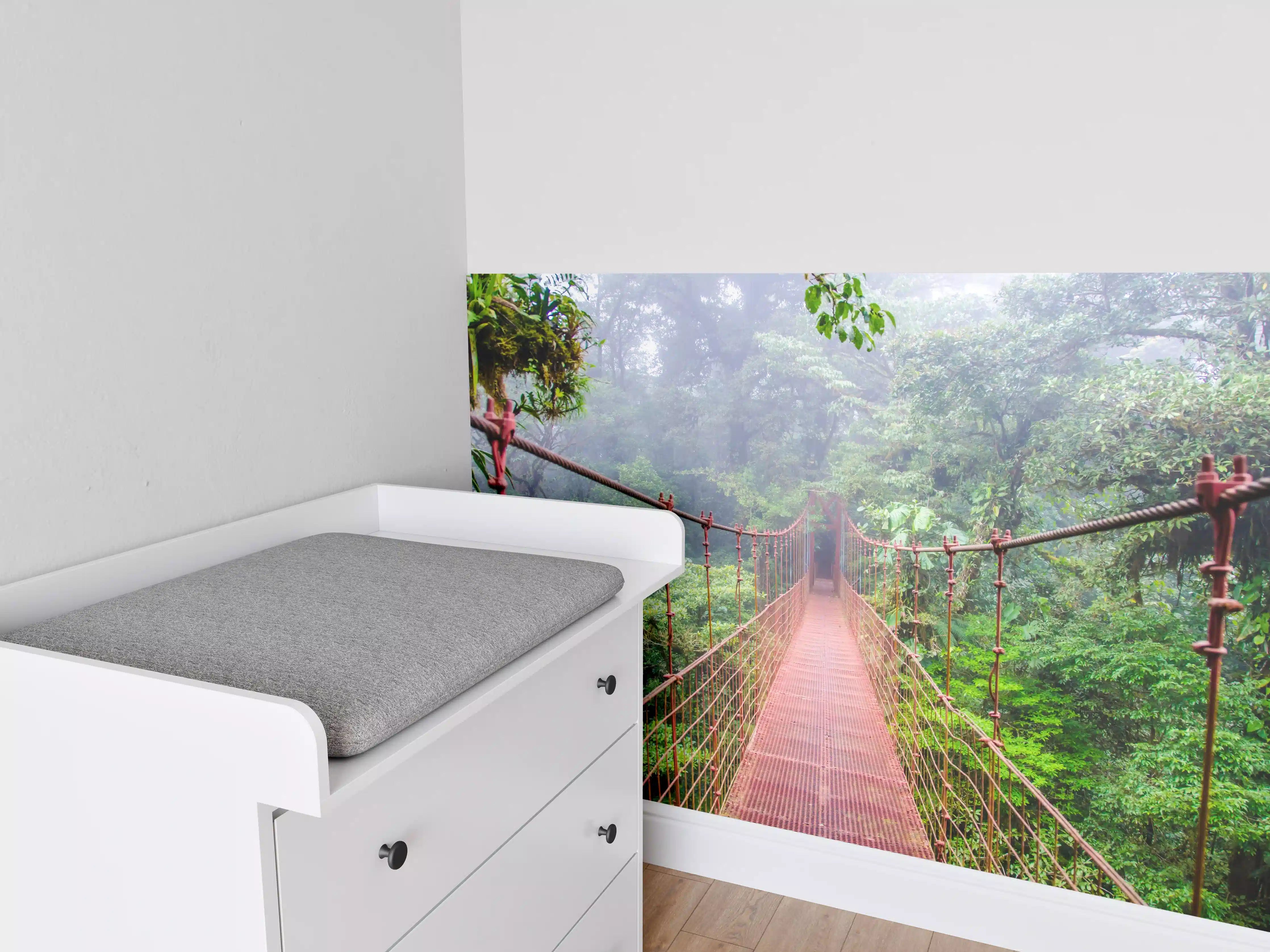 Babyzimmer Wandgestaltung - Hängebrücke im Regenwald Costa Rica