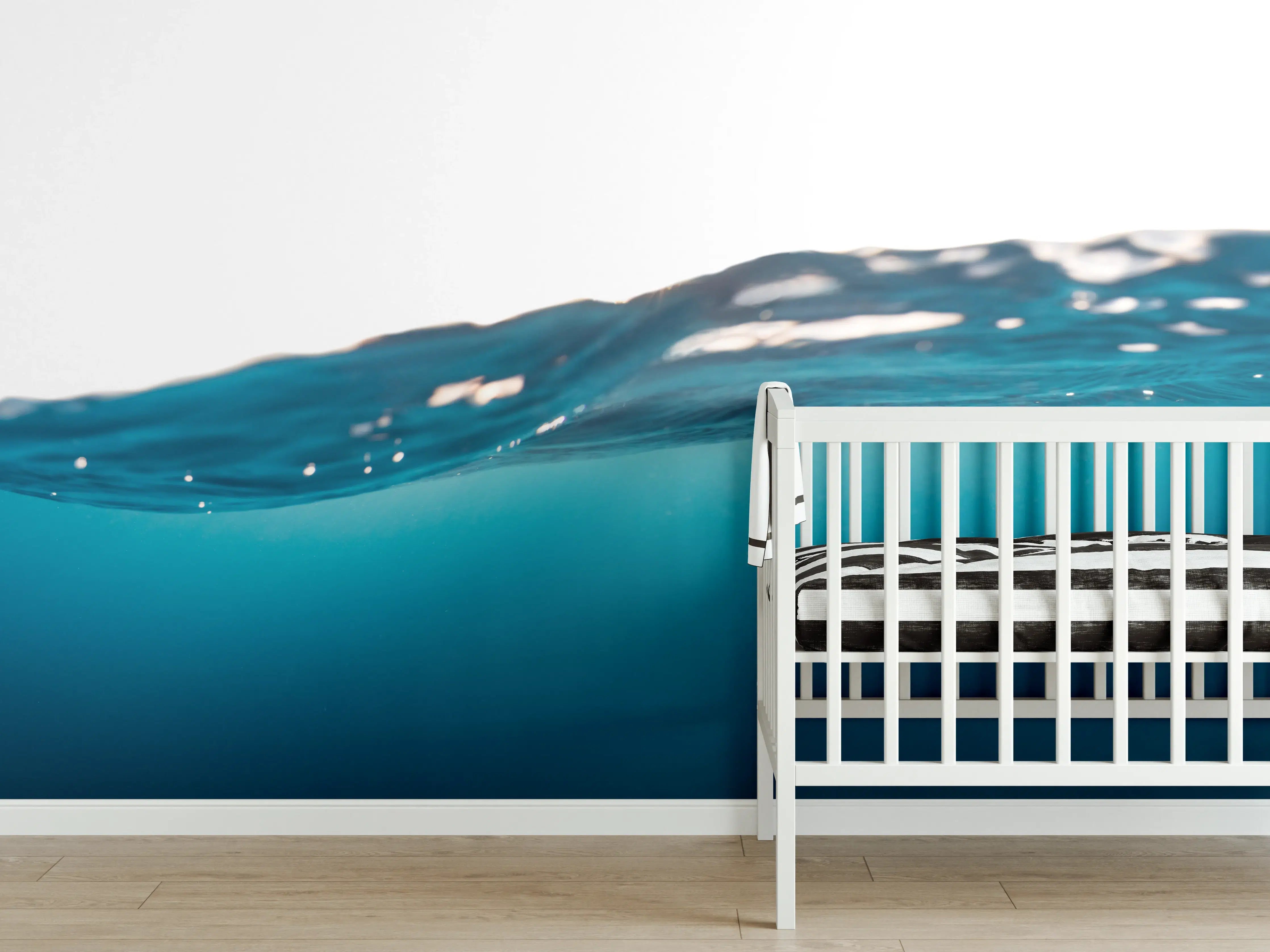 Babyzimmer Wandgestaltung - Harmonische Wasserwelle