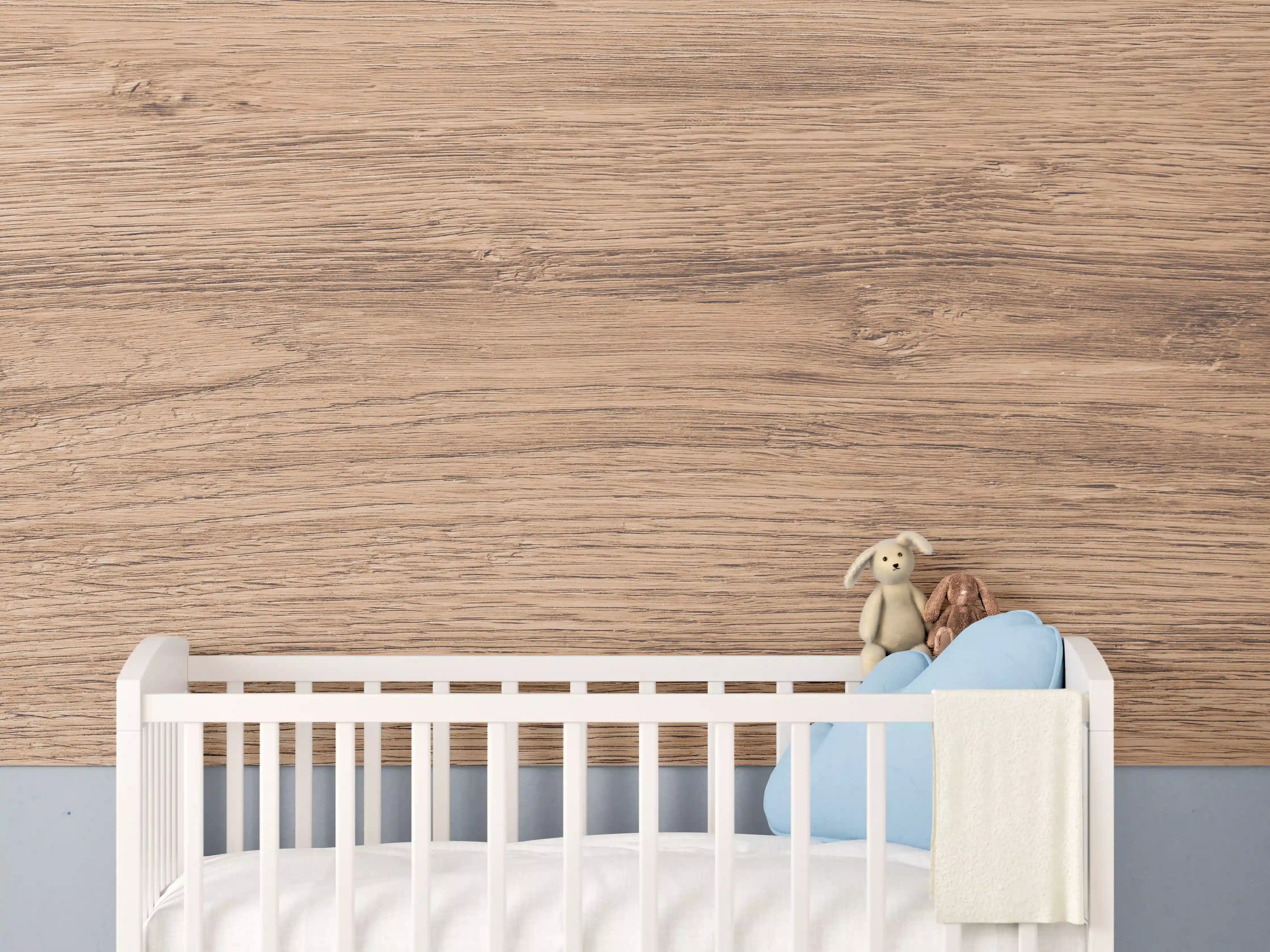 Babyzimmer Wandgestaltung - Hartholz Eiche Textur