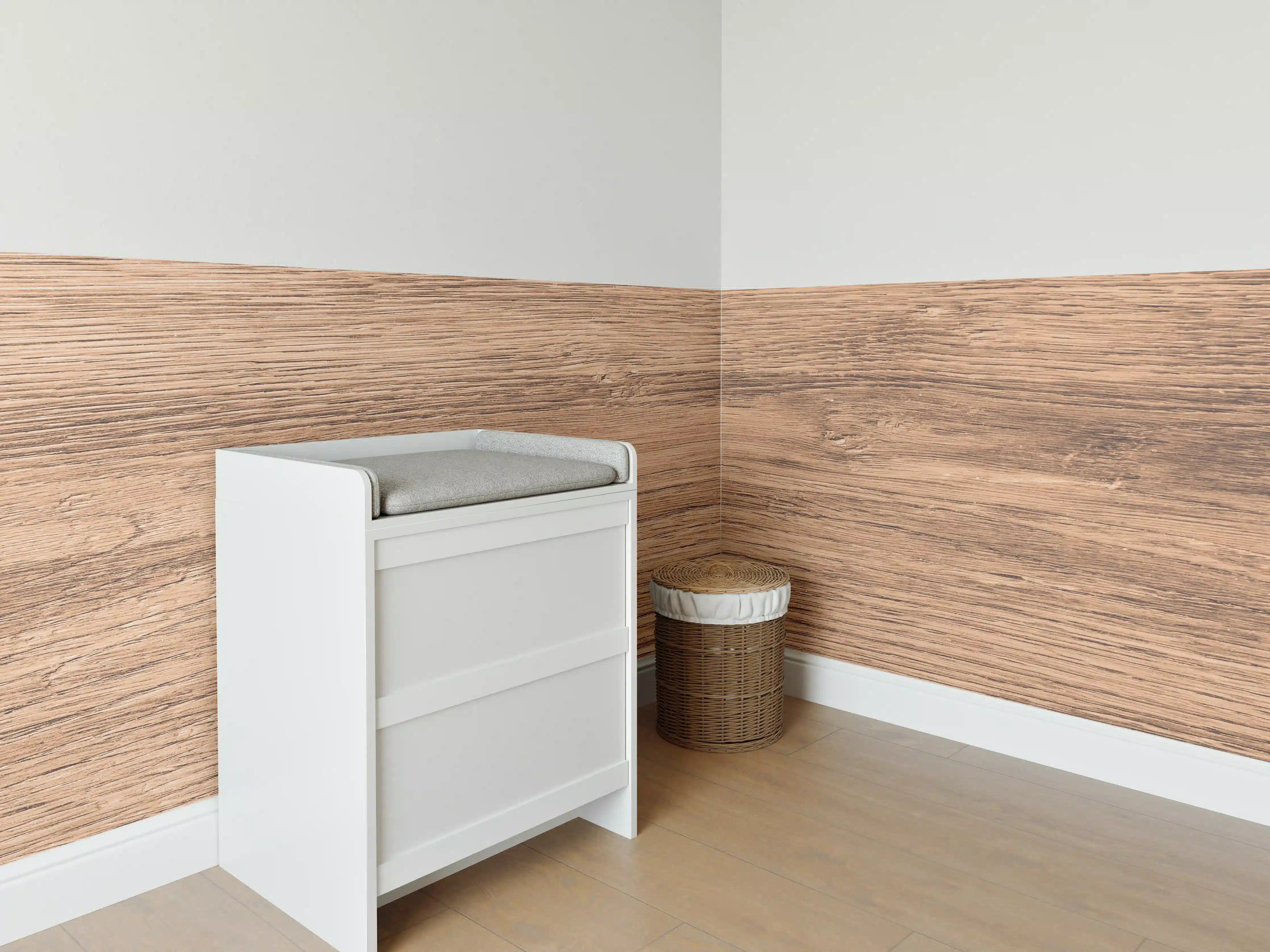 Babyzimmer Wandgestaltung - Hartholz Eiche Textur