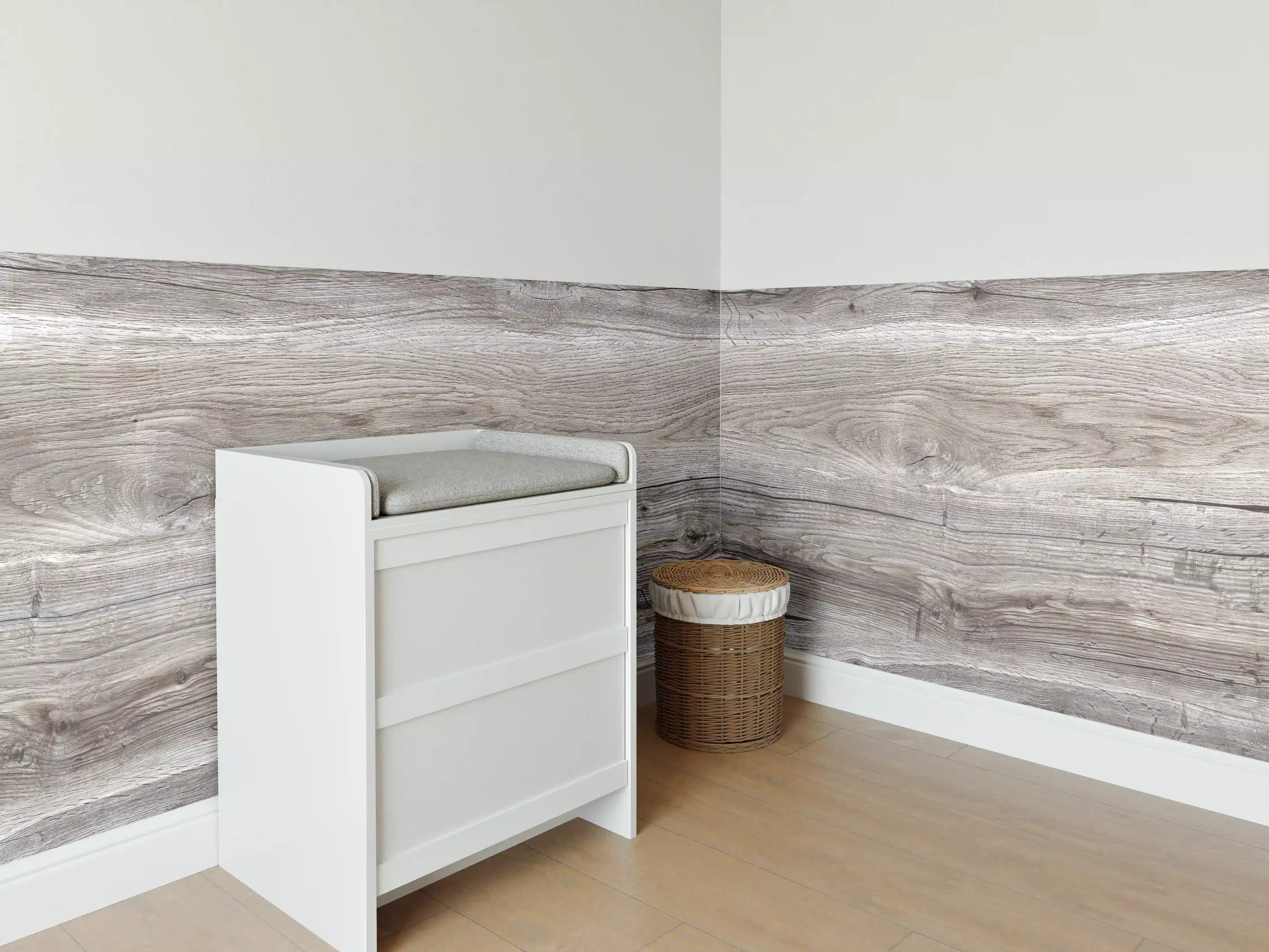 Babyzimmer Wandgestaltung - Hell-braune Holz Textur