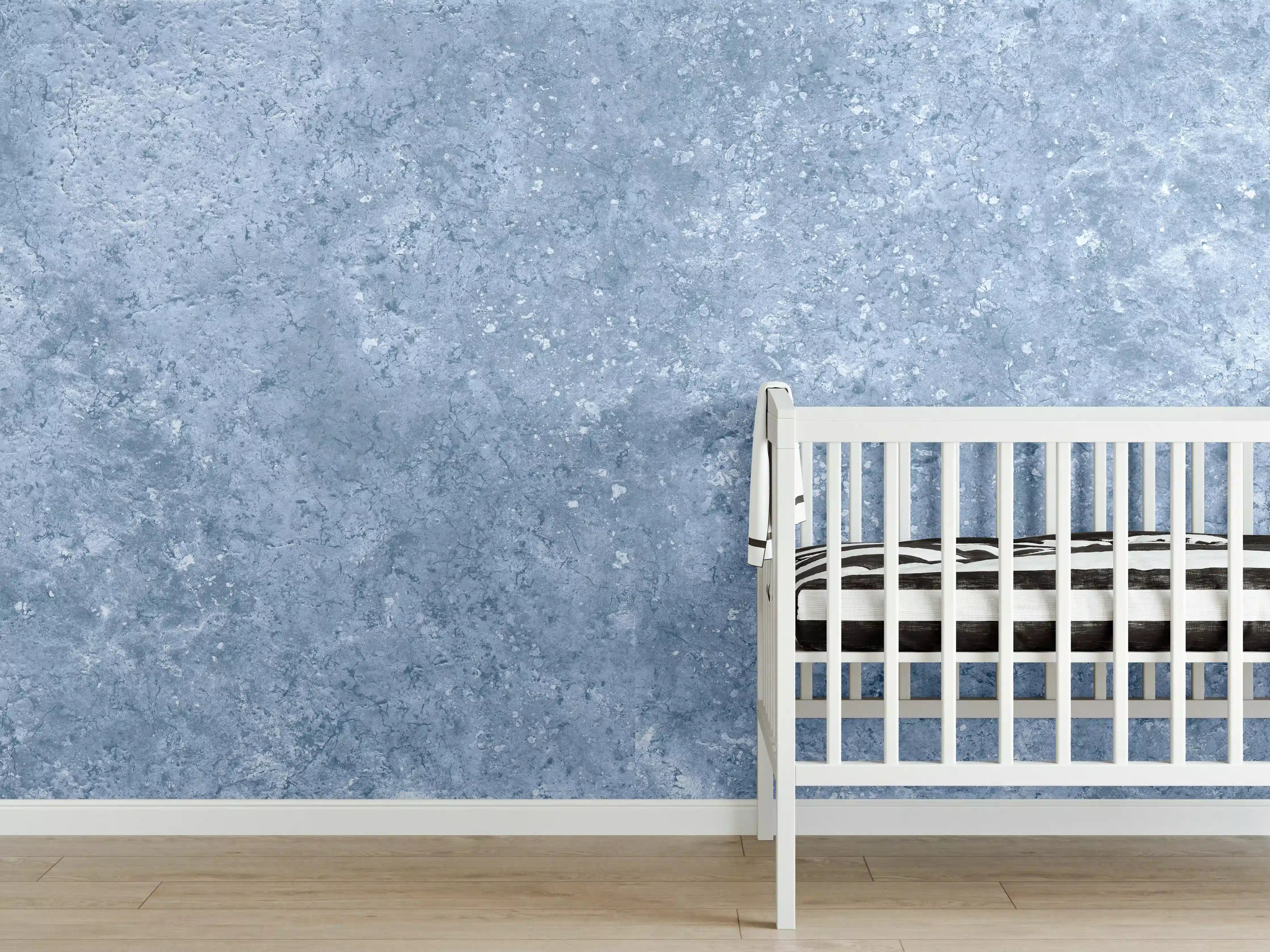 Babyzimmer Wandgestaltung - Hellblaue getünchte Wandtextur