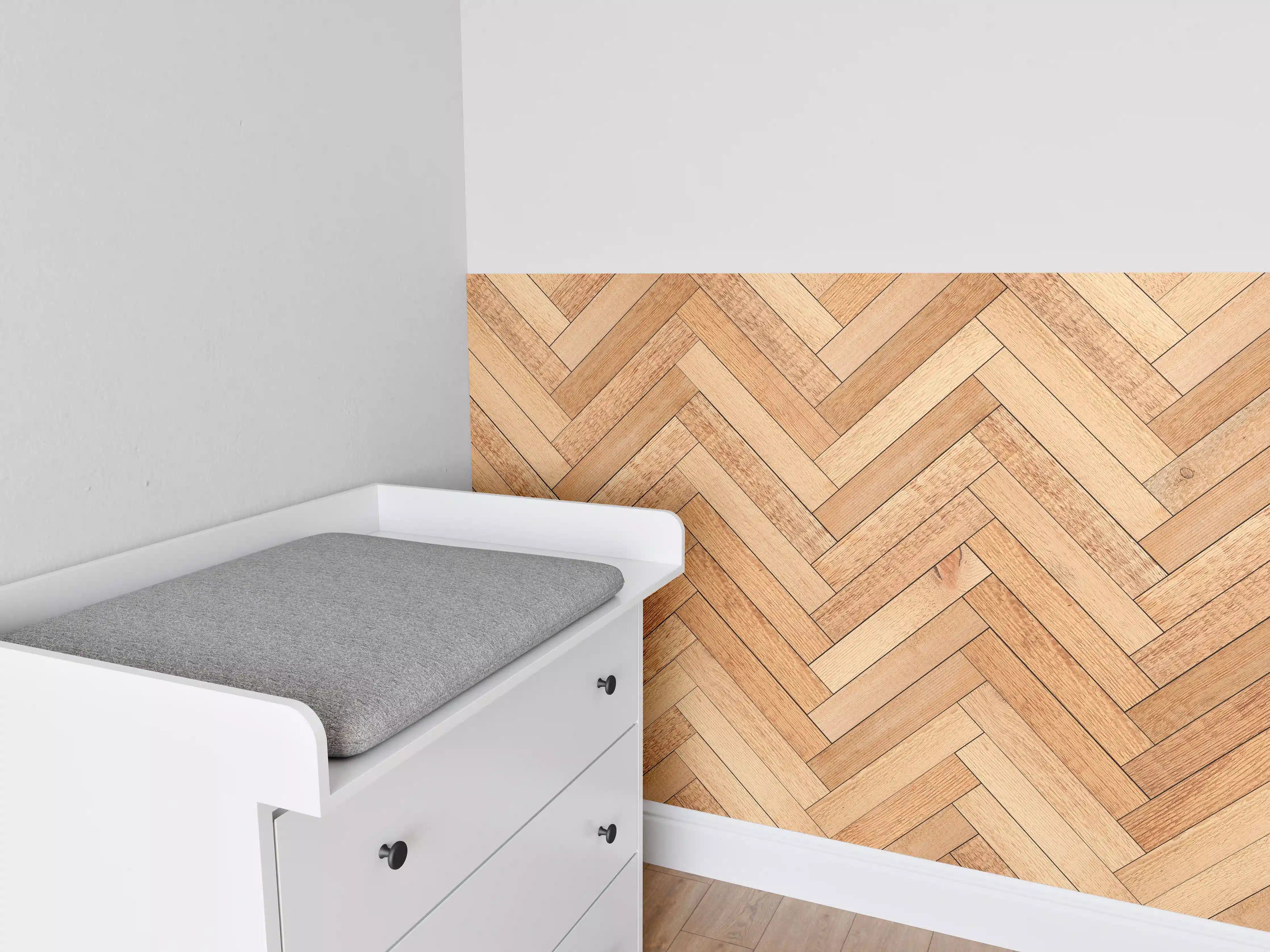 Babyzimmer Wandgestaltung - Helle Holzbrett Textur