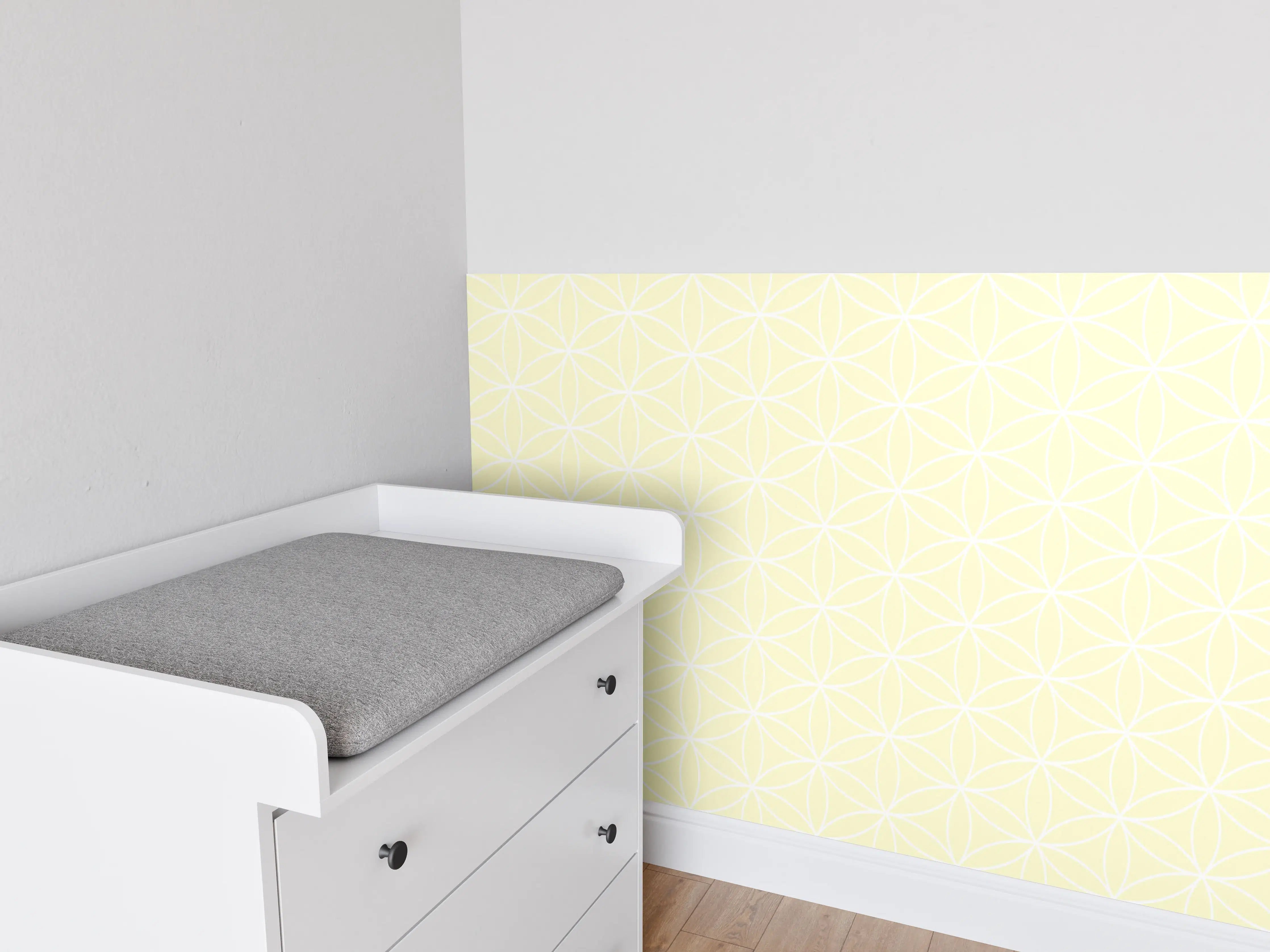 Babyzimmer Wandgestaltung - Helle Limone-Crema-Fliese