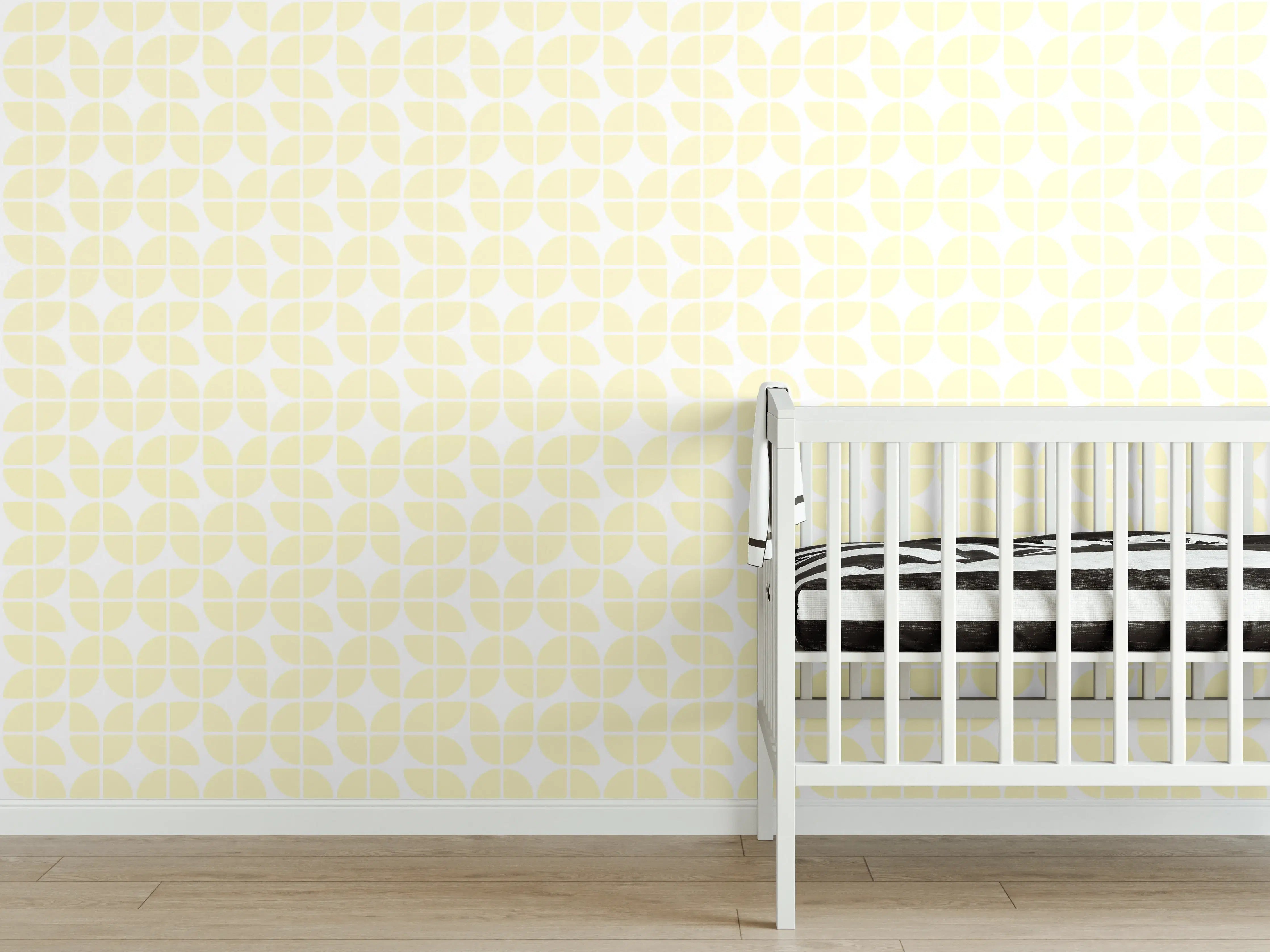 Babyzimmer Wandgestaltung - Helle Limone-Crema-Fliese mit sanften Graunuancen