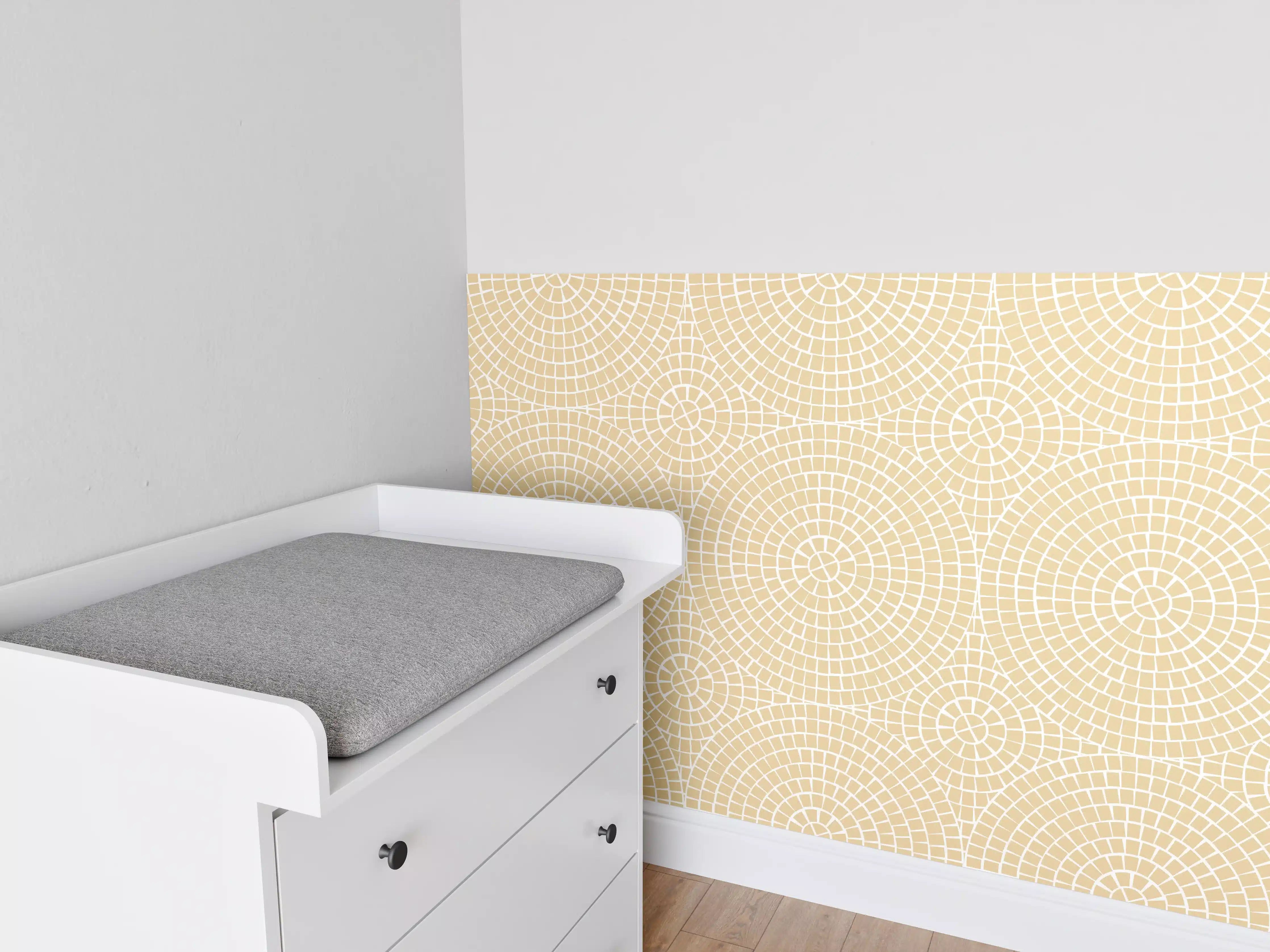 Babyzimmer Wandgestaltung - Helle Sandstein-Mosaikfliese