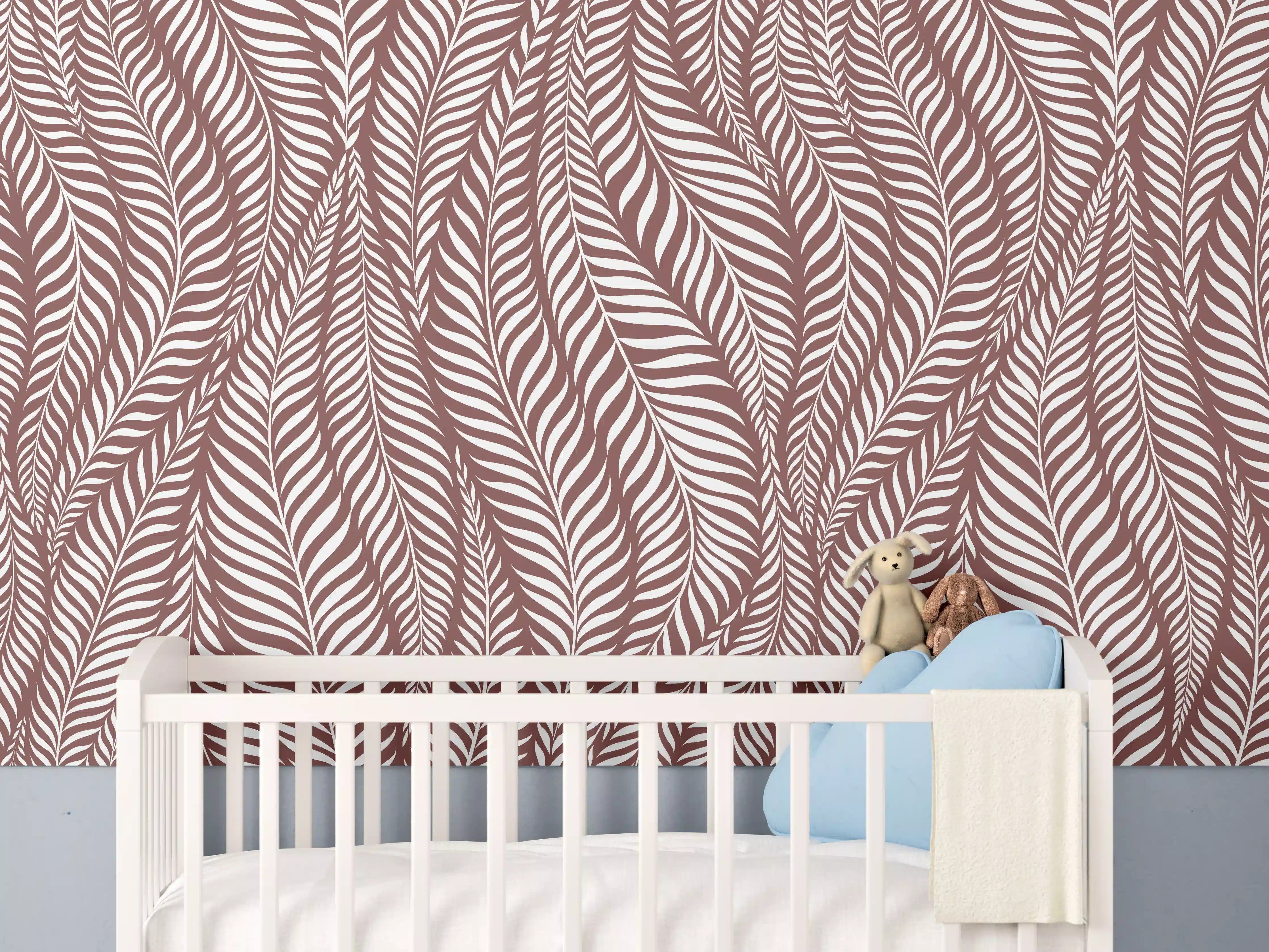 Babyzimmer Wandgestaltung - Helle Weiß-Grau-Musterwand mit feinen Nuancen