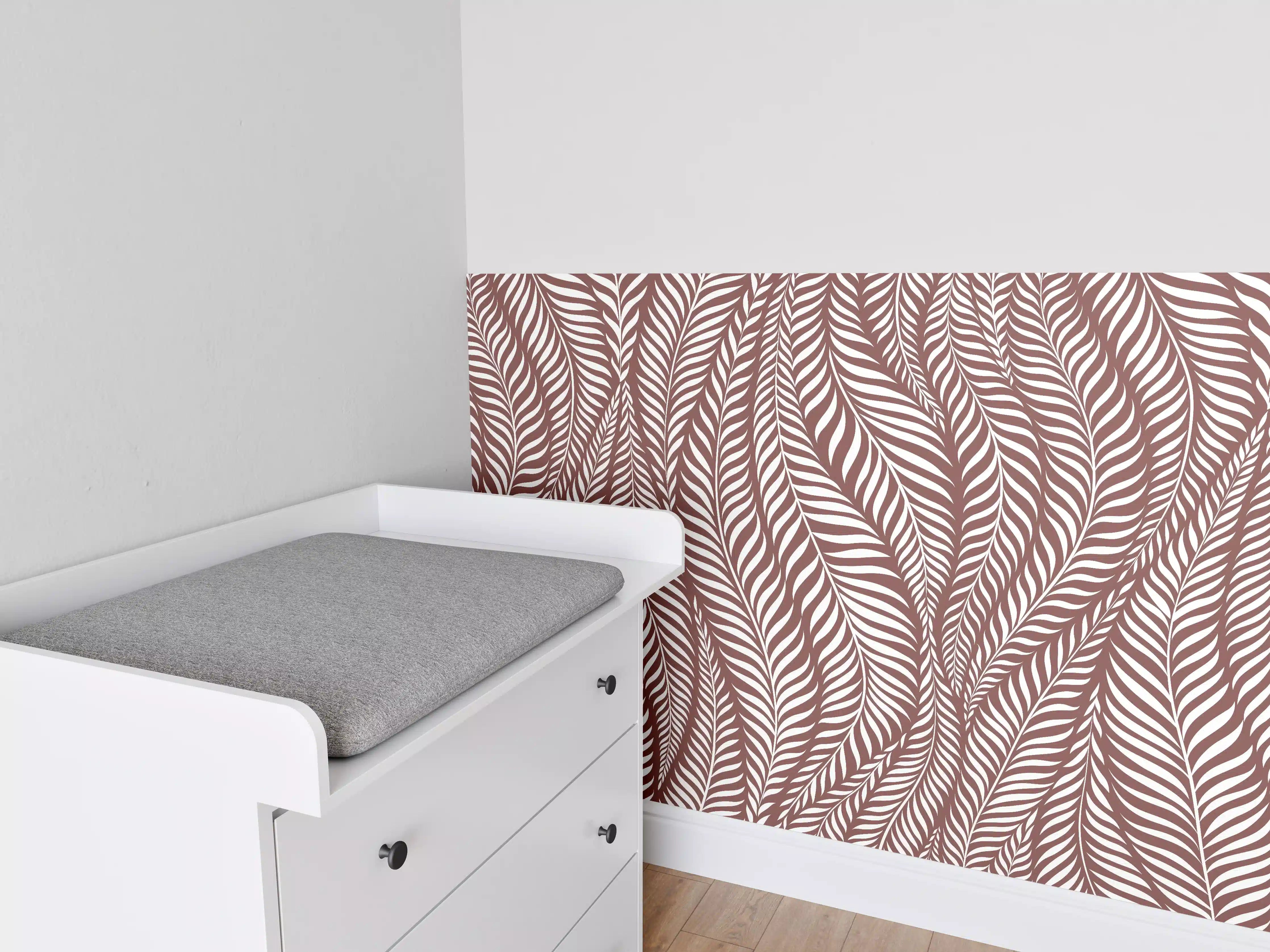 Babyzimmer Wandgestaltung - Helle Weiß-Grau-Musterwand mit feinen Nuancen