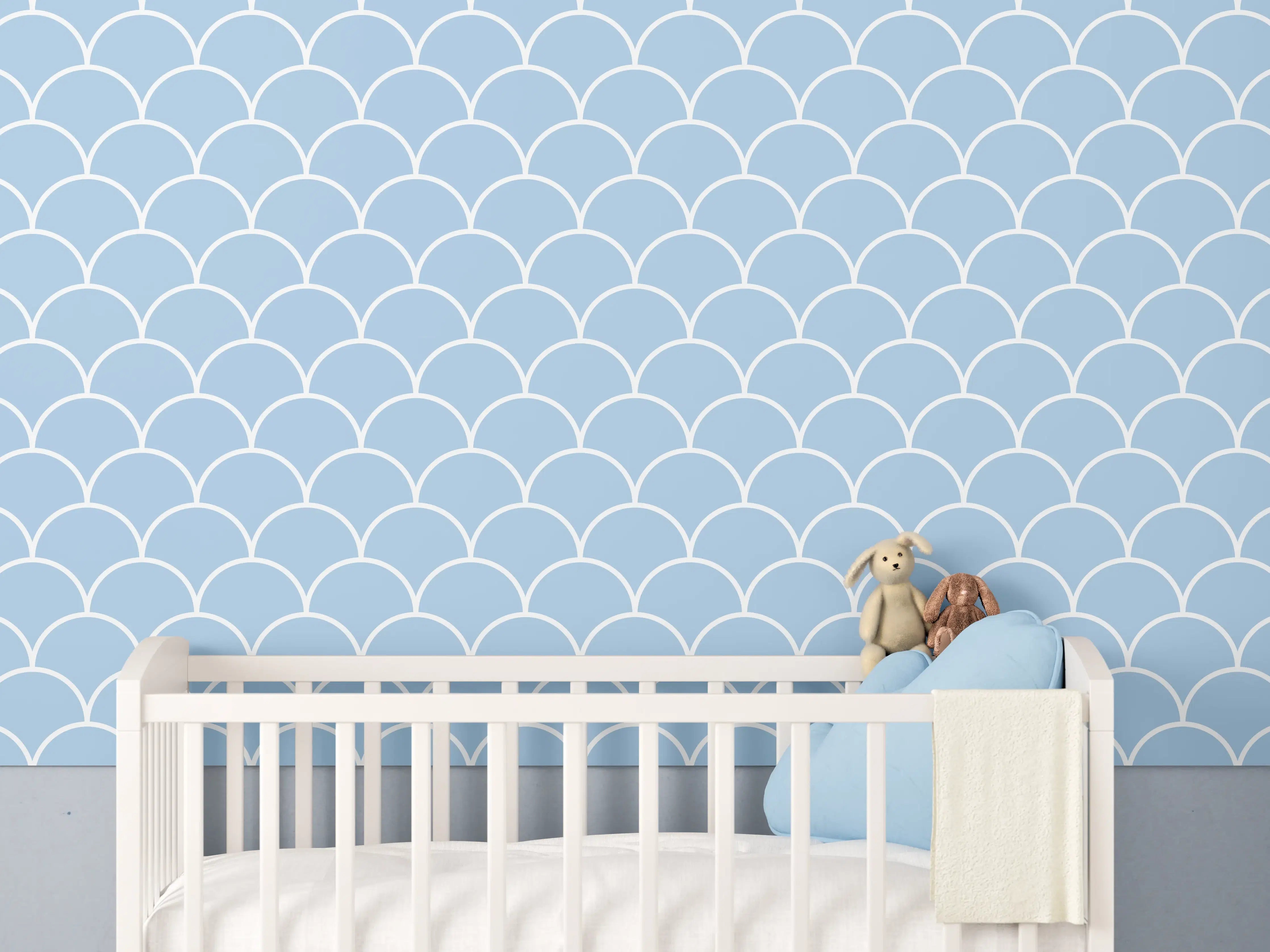 Babyzimmer Wandgestaltung - Helle Weiß-Graue Marmor-Textur mit feinen Nuancen