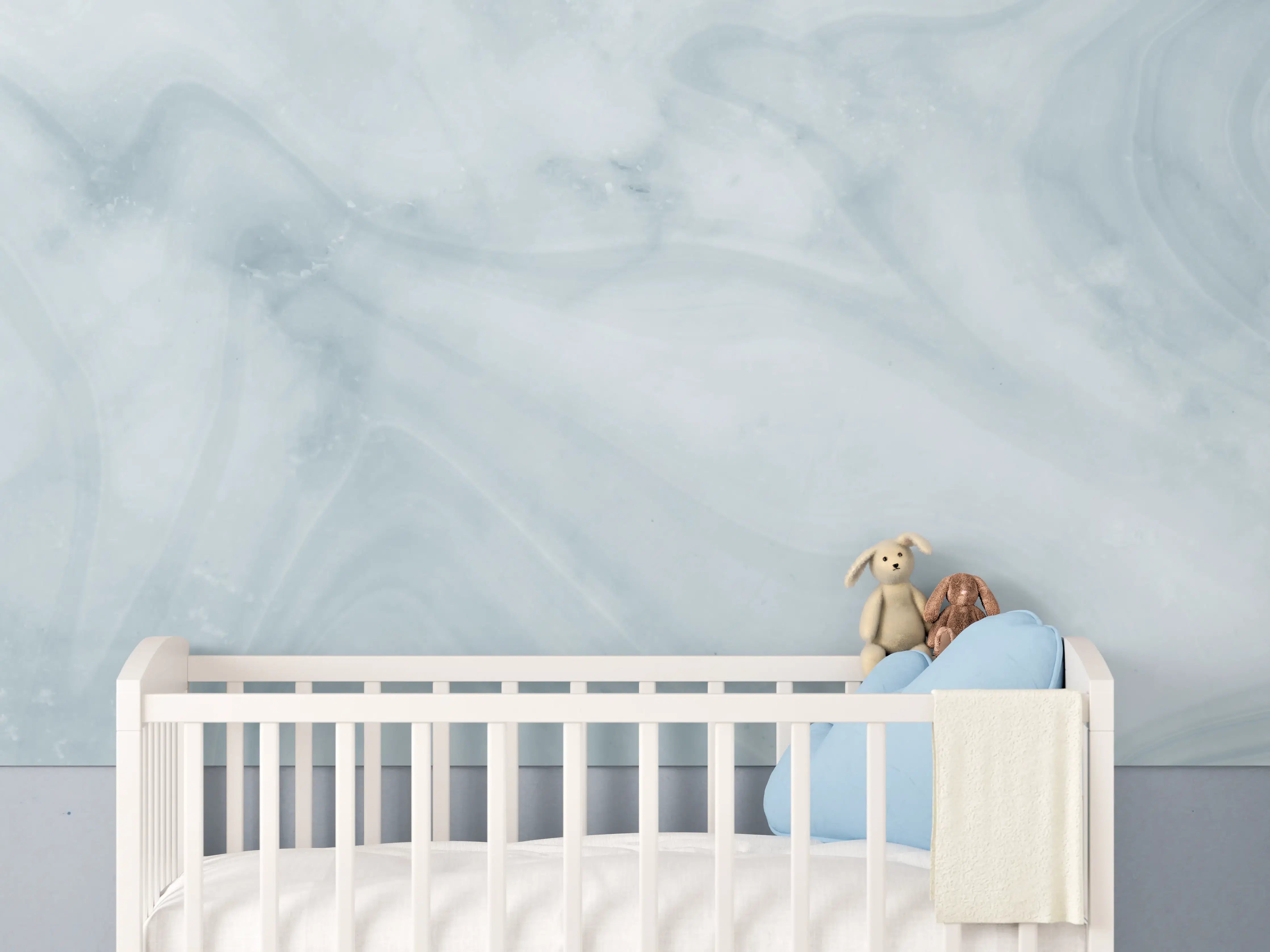 Babyzimmer Wandgestaltung - Helle bläuliche Marmor Textur