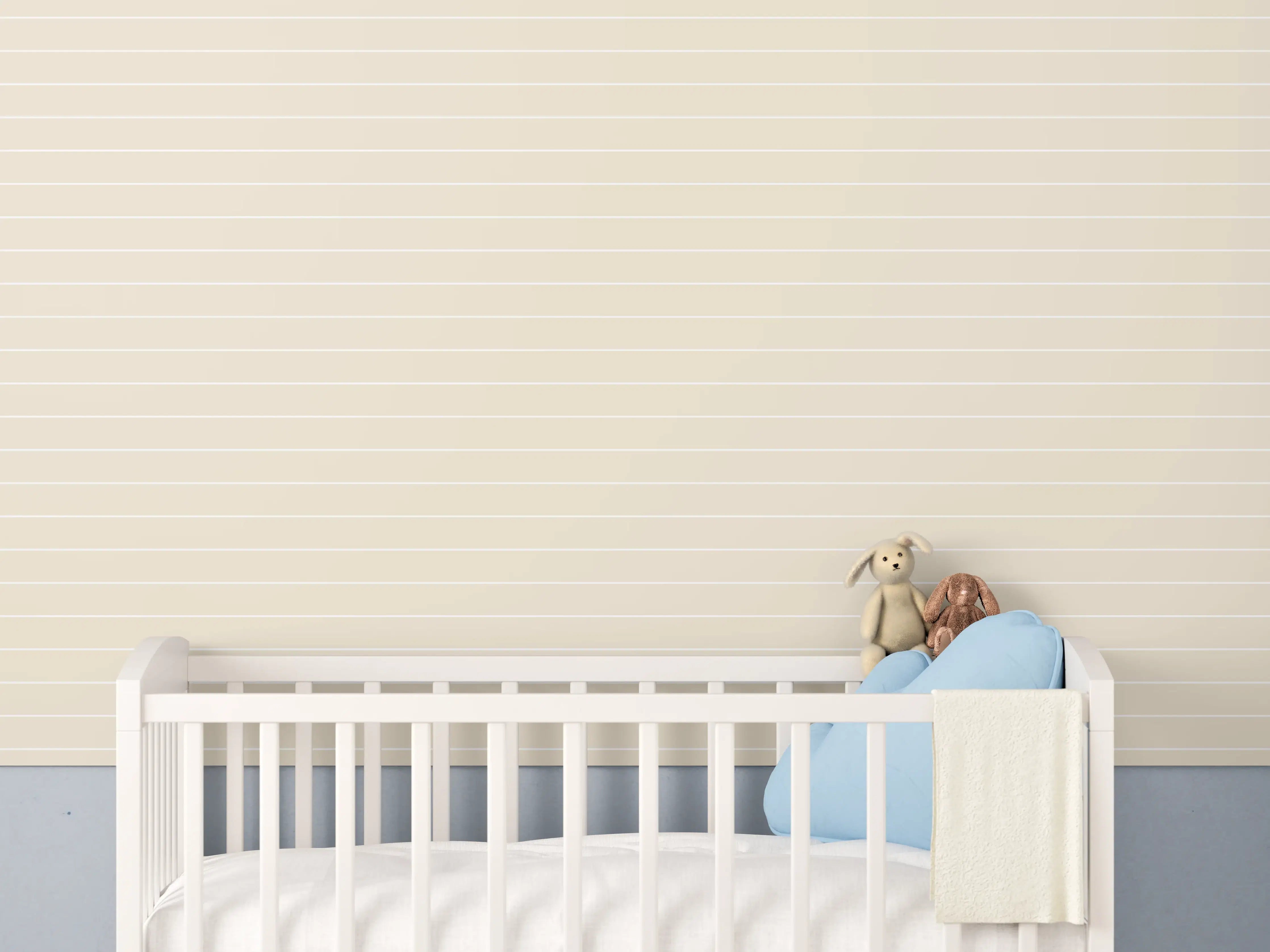 Babyzimmer Wandgestaltung - Helle-cremige Wand mit geometrischem Muster