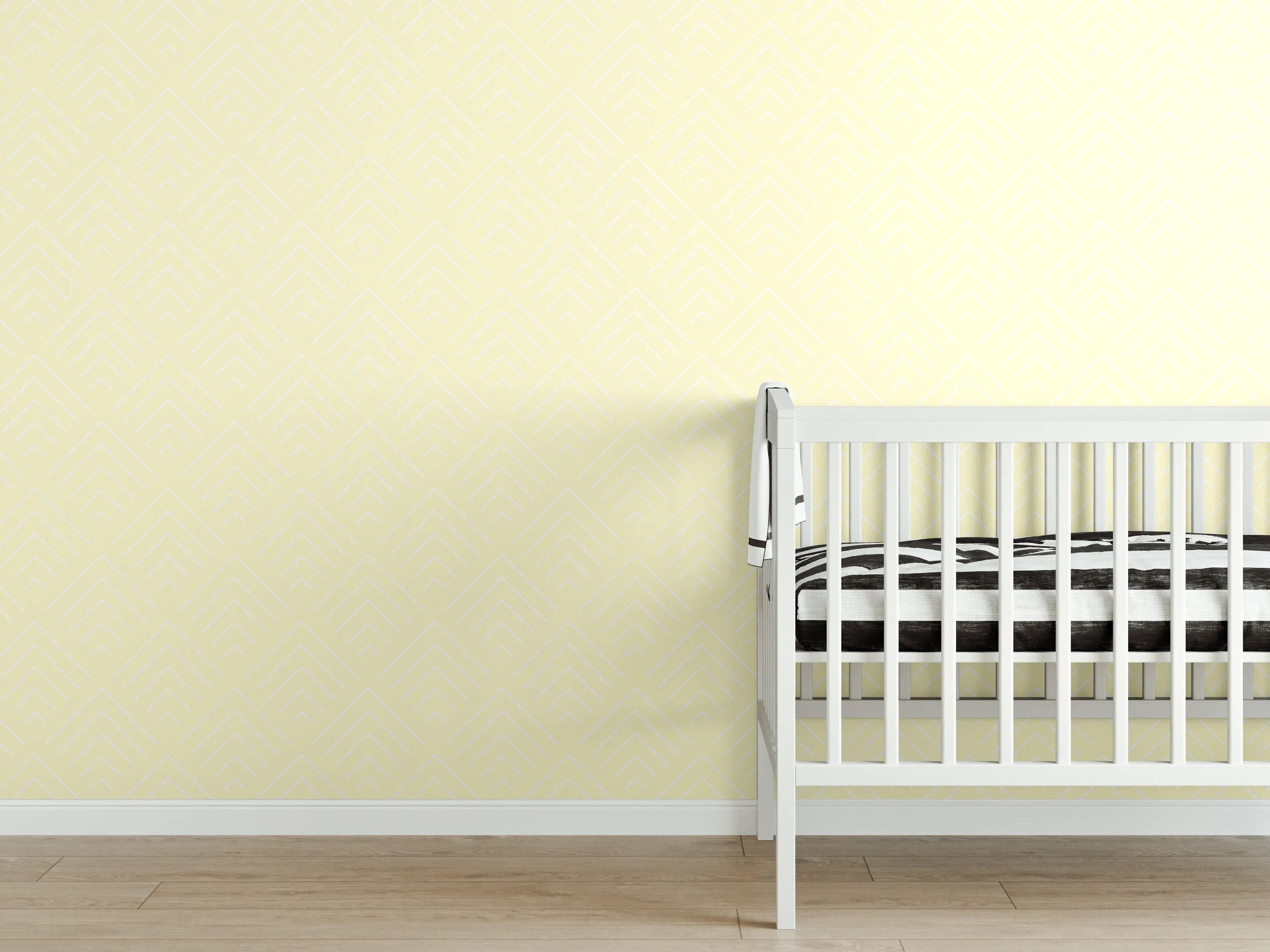 Babyzimmer Wandgestaltung - Helle, Texturierte Wand in Pastellgelb