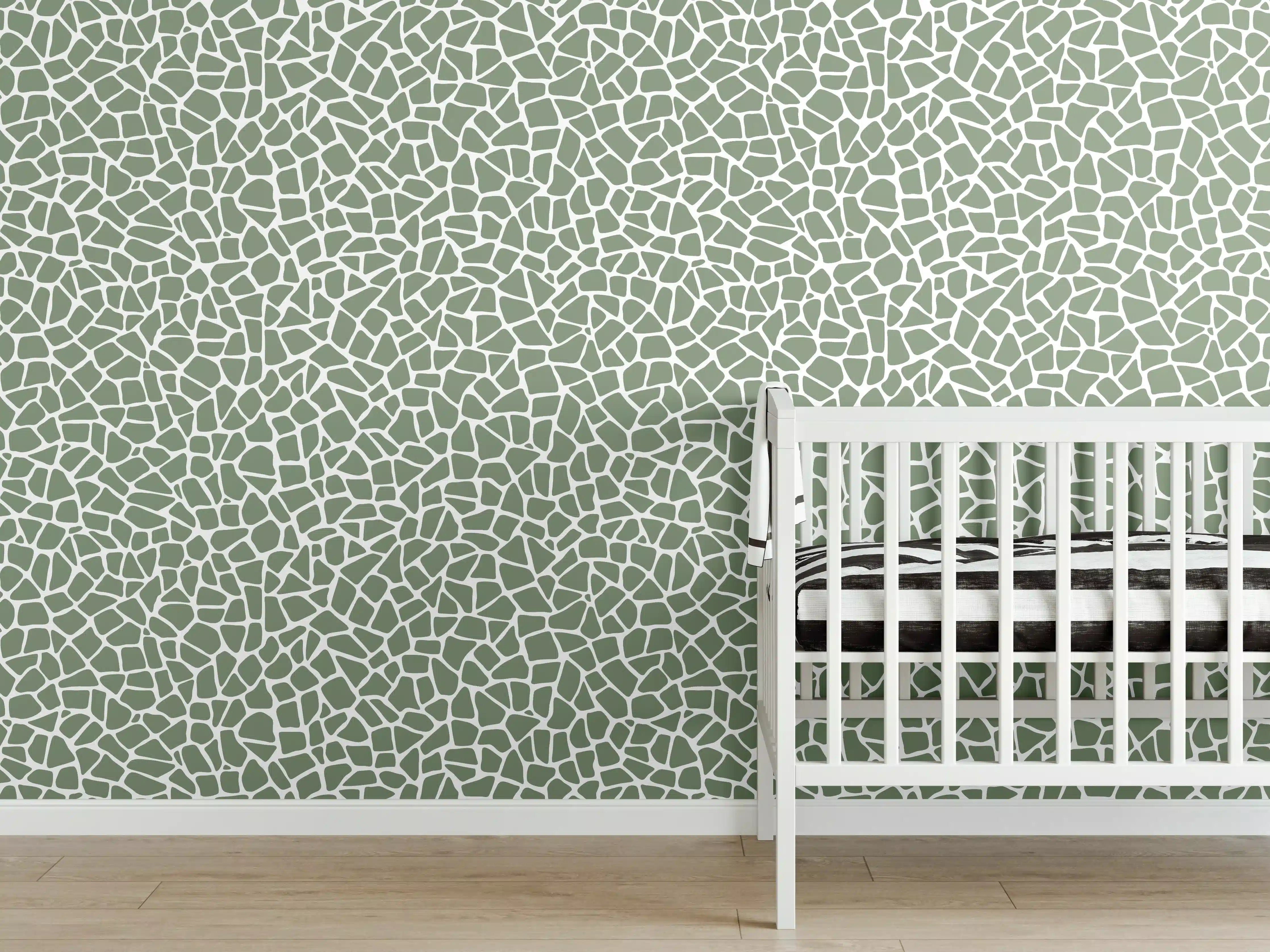 Babyzimmer Wandgestaltung - Helle, zeitlose Fliesentapete