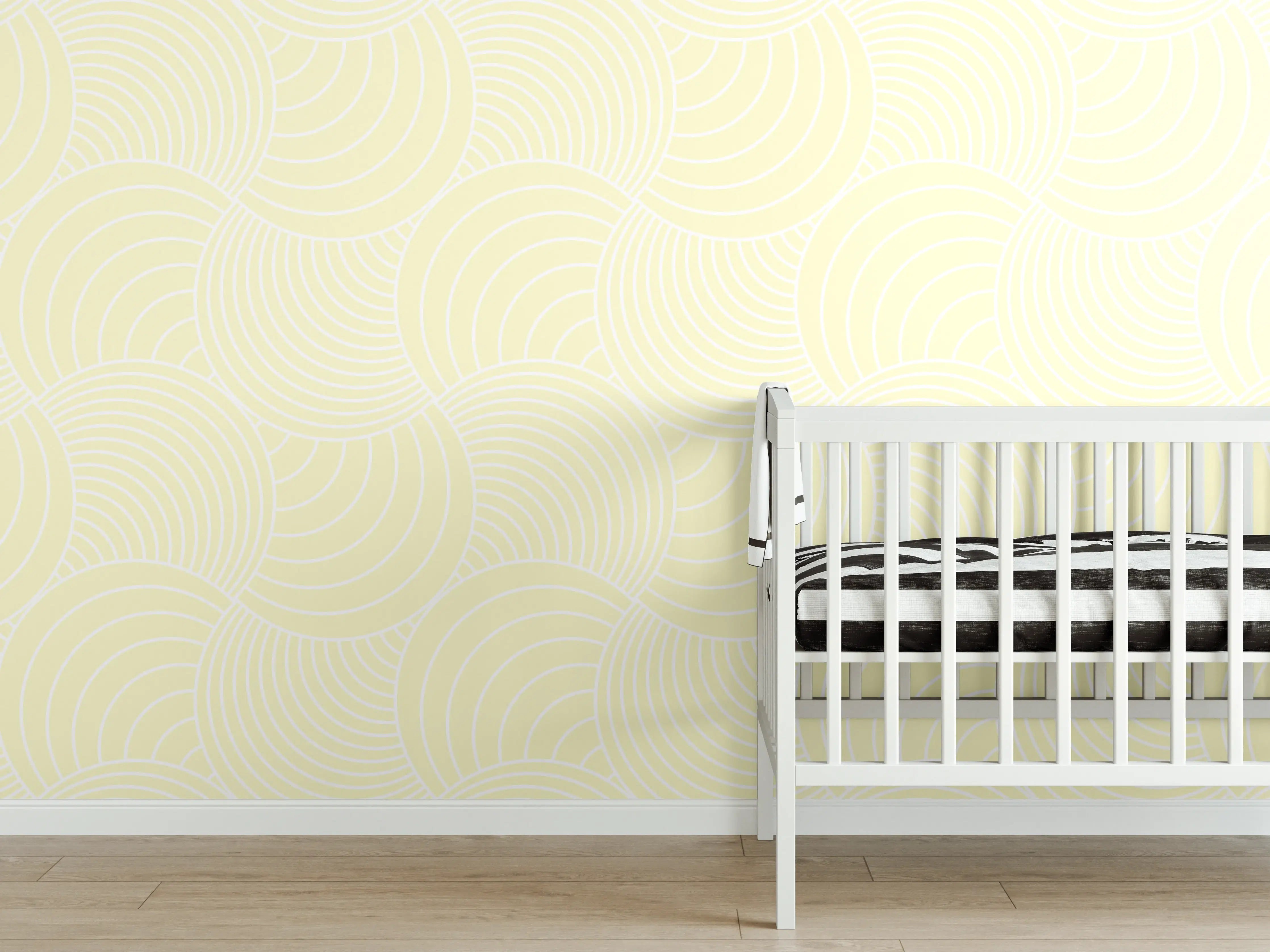 Babyzimmer Wandgestaltung - Heller Limone-Crema-Fliesenblick