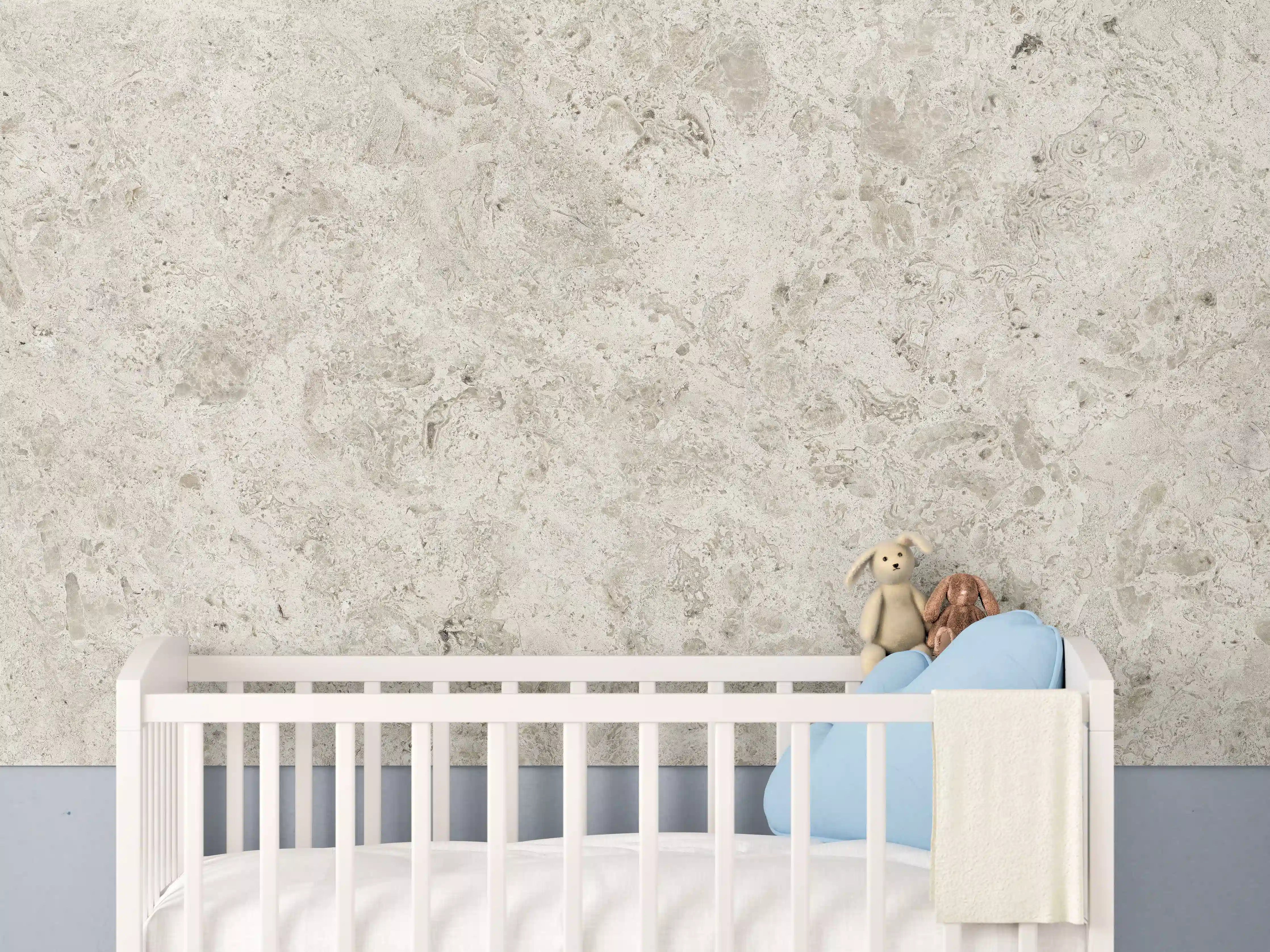 Babyzimmer Wandgestaltung - Heller rauer Marmor