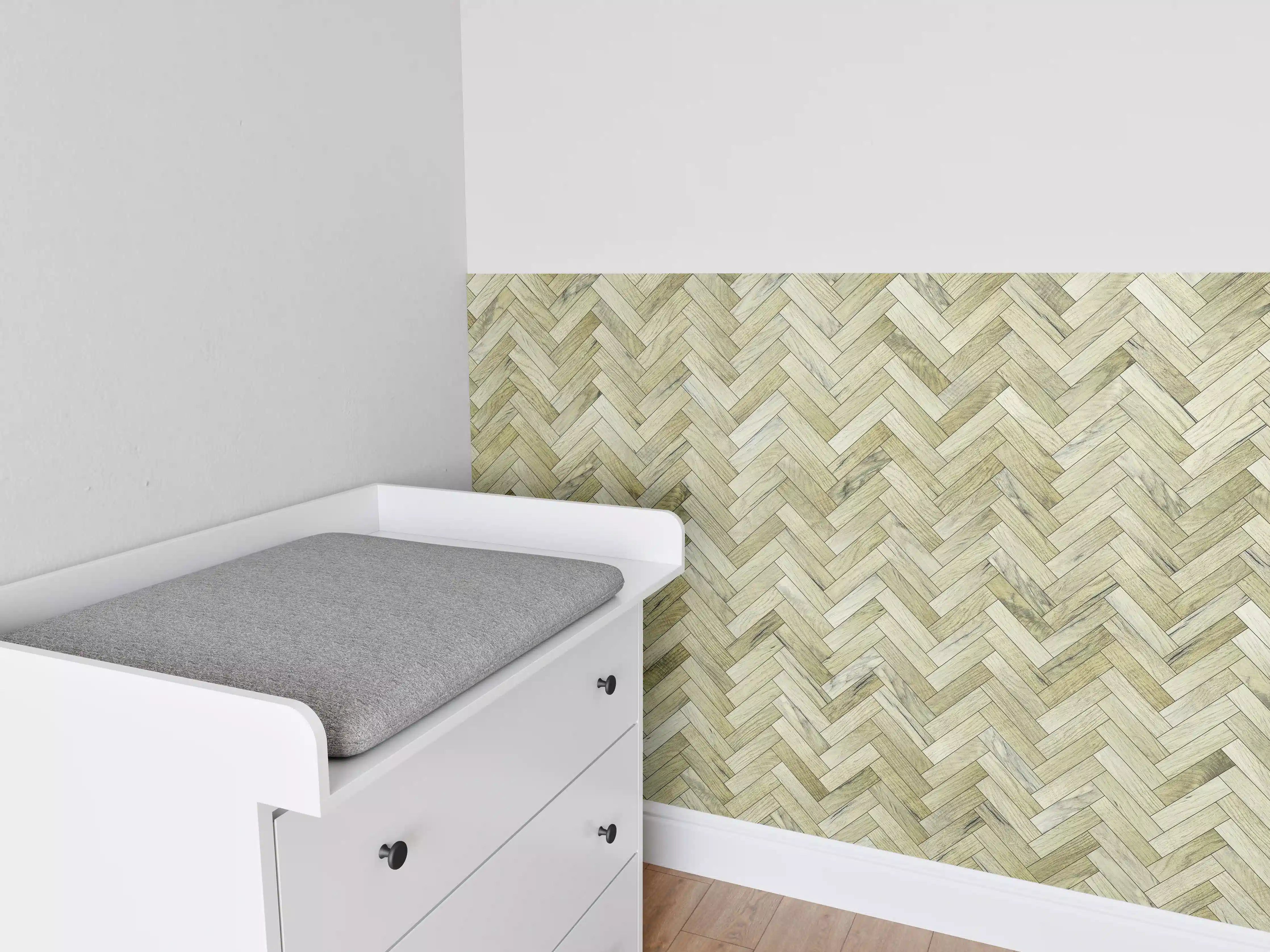 Babyzimmer Wandgestaltung - Helles Rechtecks Holzmuster