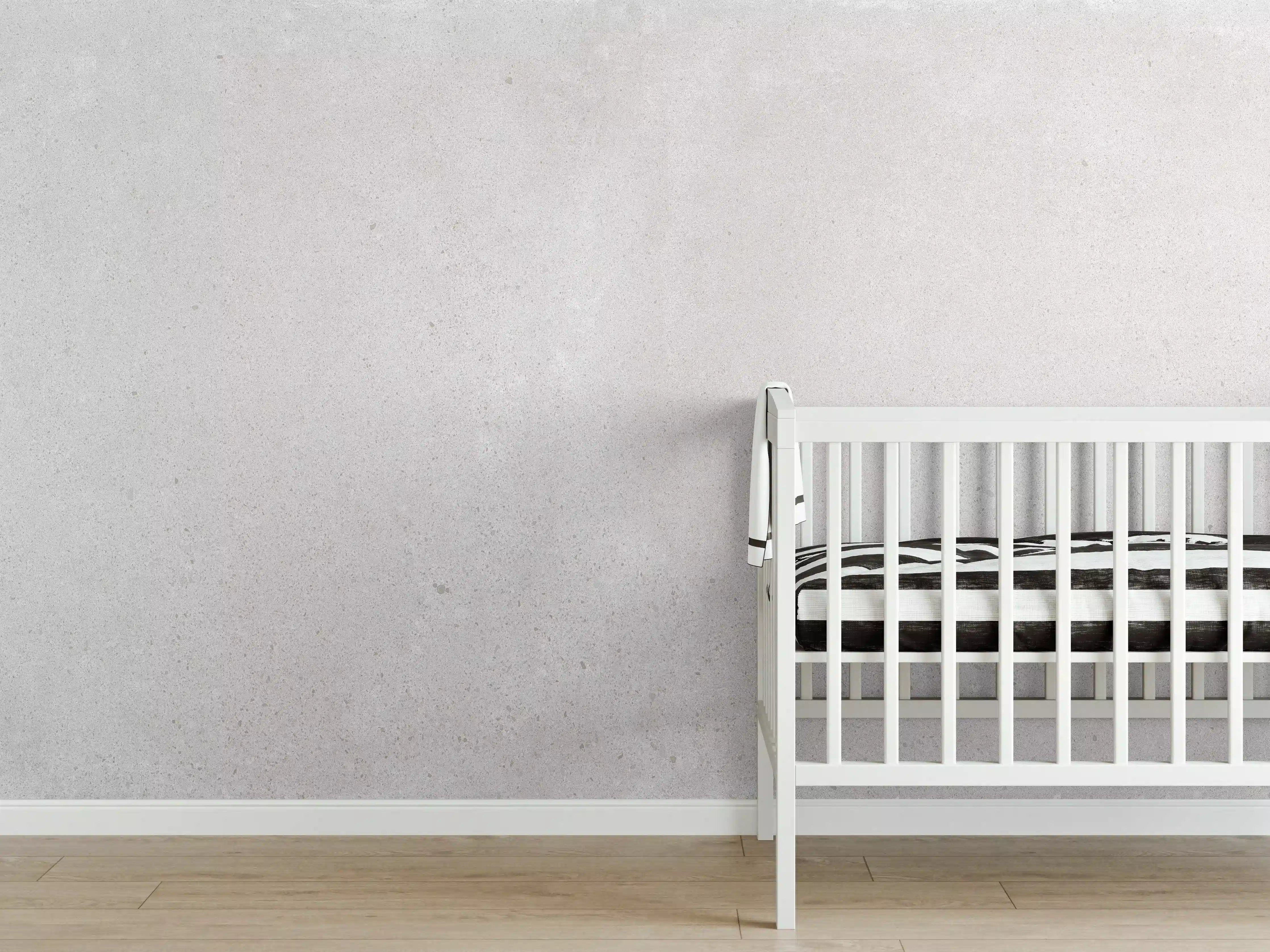 Babyzimmer Wandgestaltung - Hellgraues Mamor Design