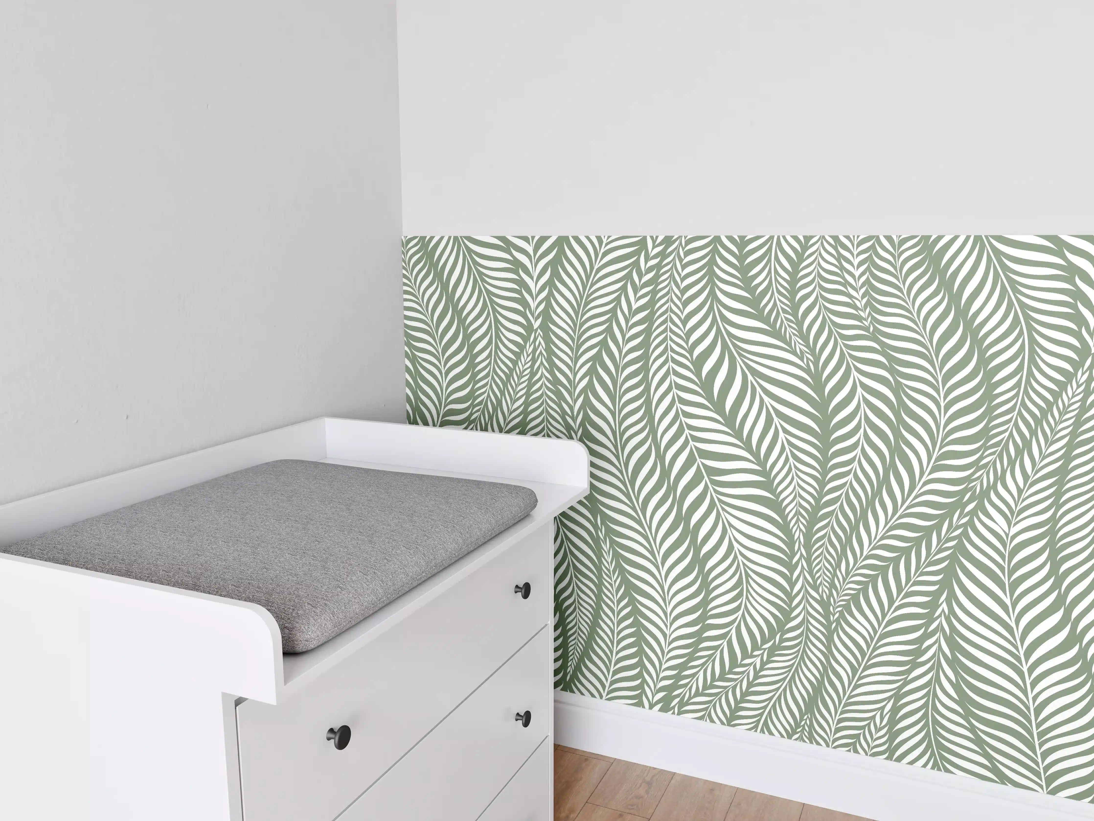Babyzimmer Wandgestaltung - Hellgrüne, elegante Wandgestaltung