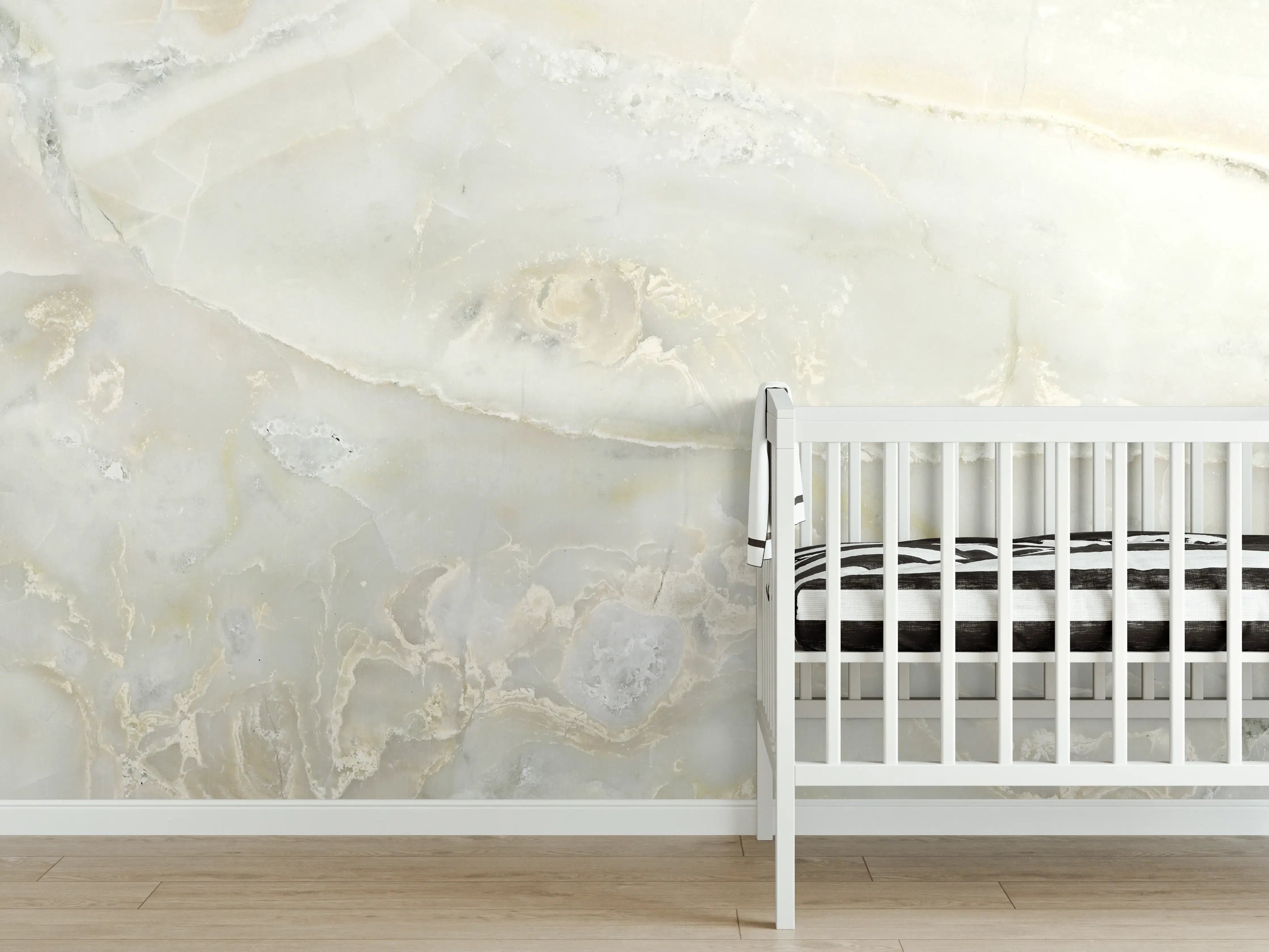 Babyzimmer Wandgestaltung - Hellgrüner Marmor